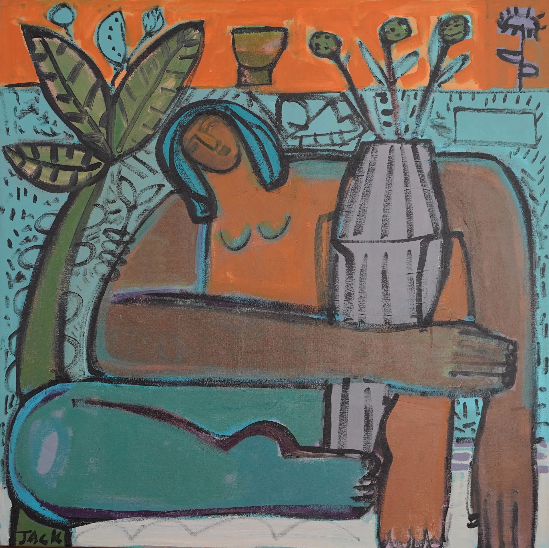 Woman with Plants by Rebecca Jack