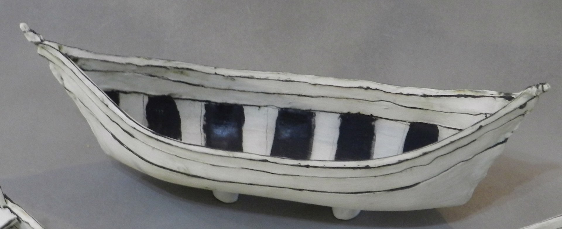 SOLD - Large White Boat by Mary Fischer