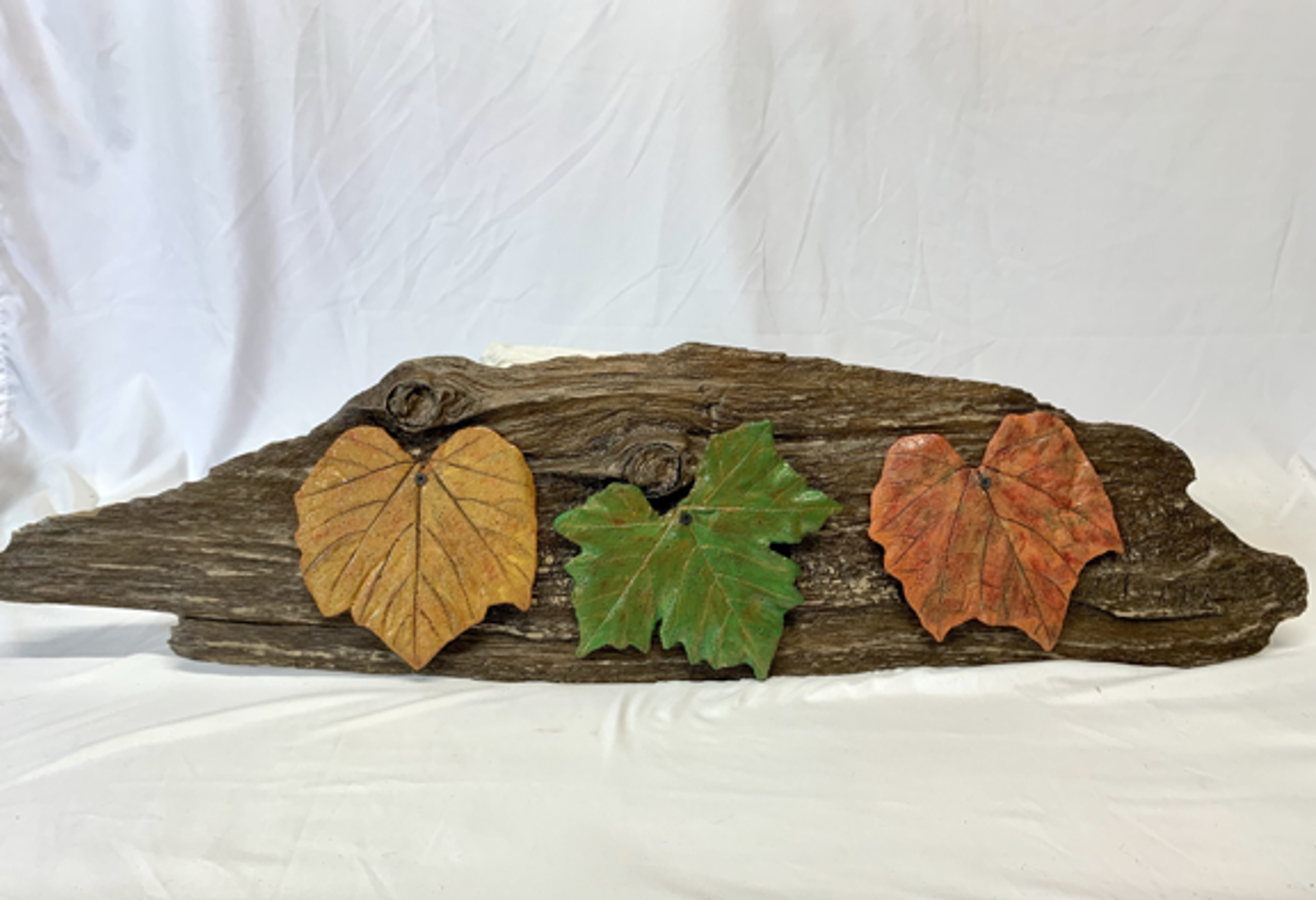 #9 Hanging Driftwood Trio Grape Leaves by Pam O'Neall