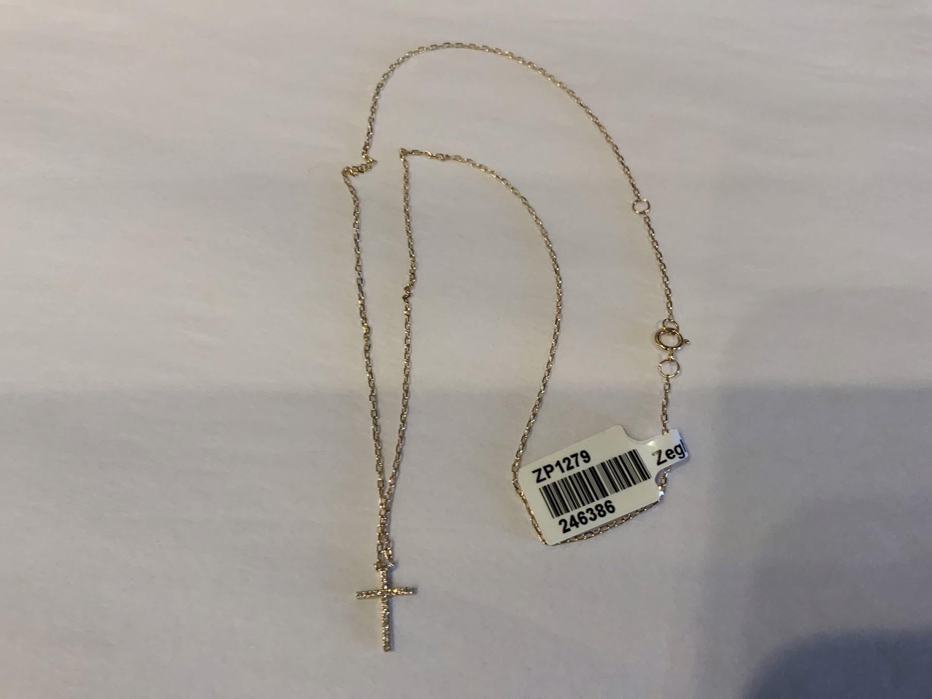 ZP1279 18k Gold Cross Necklace by Zeghani