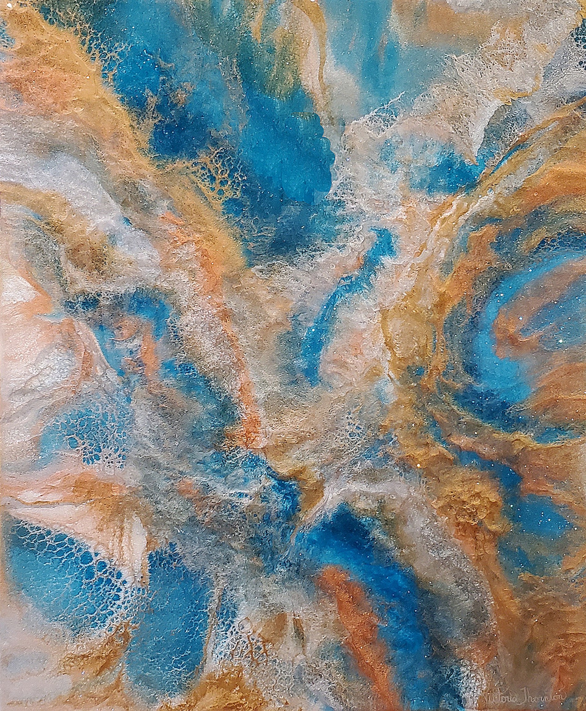 Cleansing Breath - Resin on Canvas by Victoria Thornton