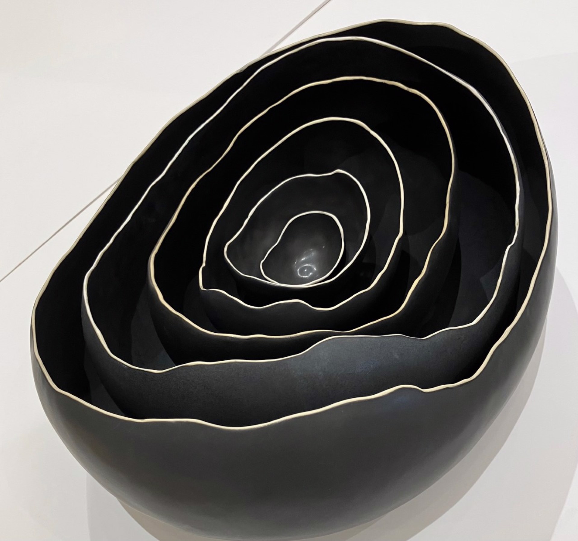 Large Black Nesting Bowls - set of 6 by Kate Tremel