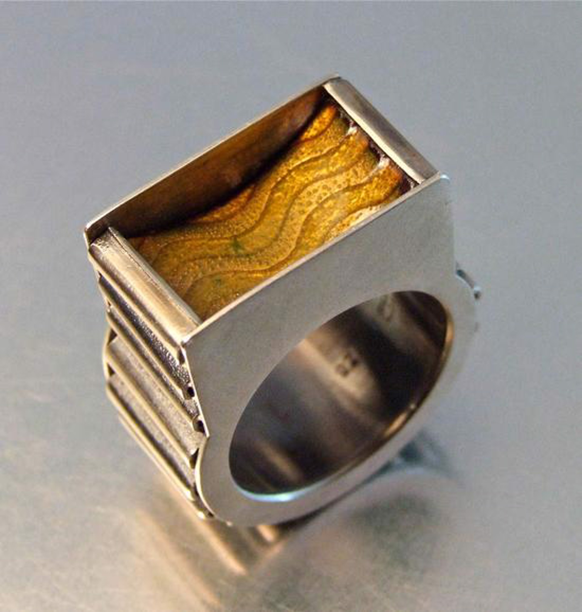 Corrugated Wave Ring - Concave (MA219) by Melody Armstrong
