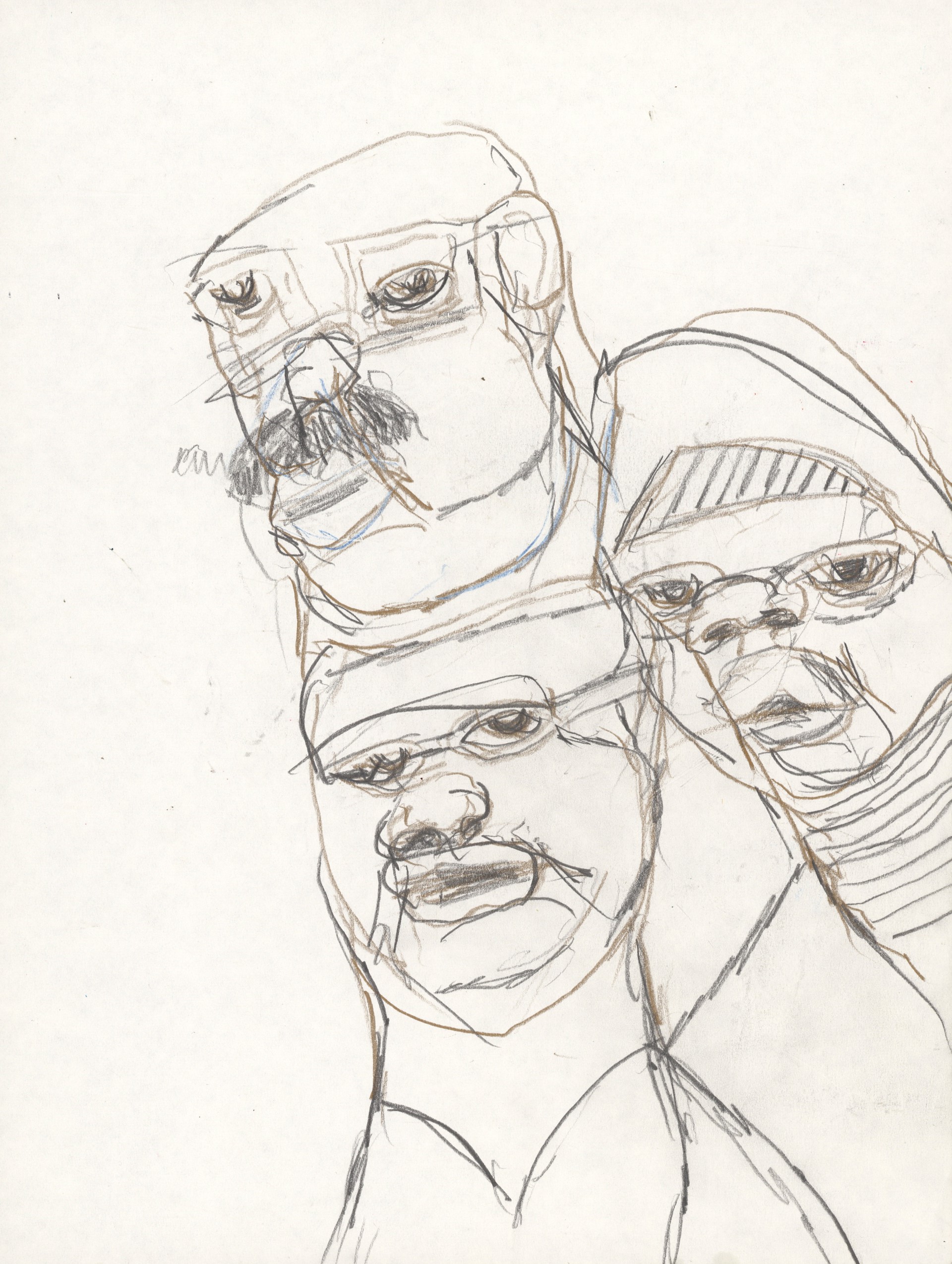 Trio Sketch by Egbert "Clem" Evans