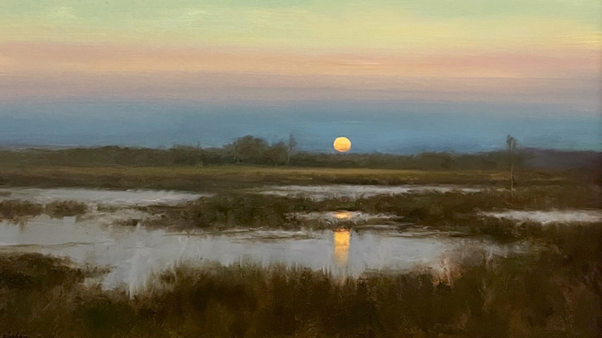 Marshland Moonrise by Dennis Sheehan