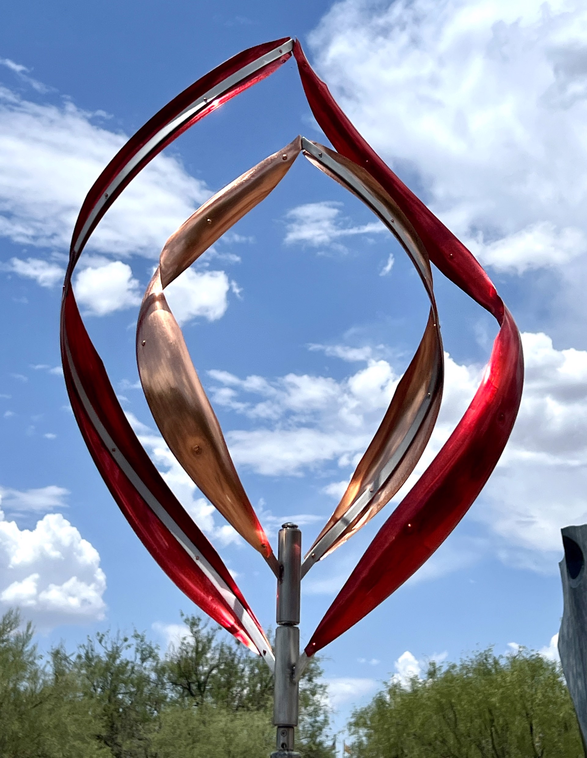 Flame - Available in Colors & Pole Sizes by Mark White Wind Sculpture