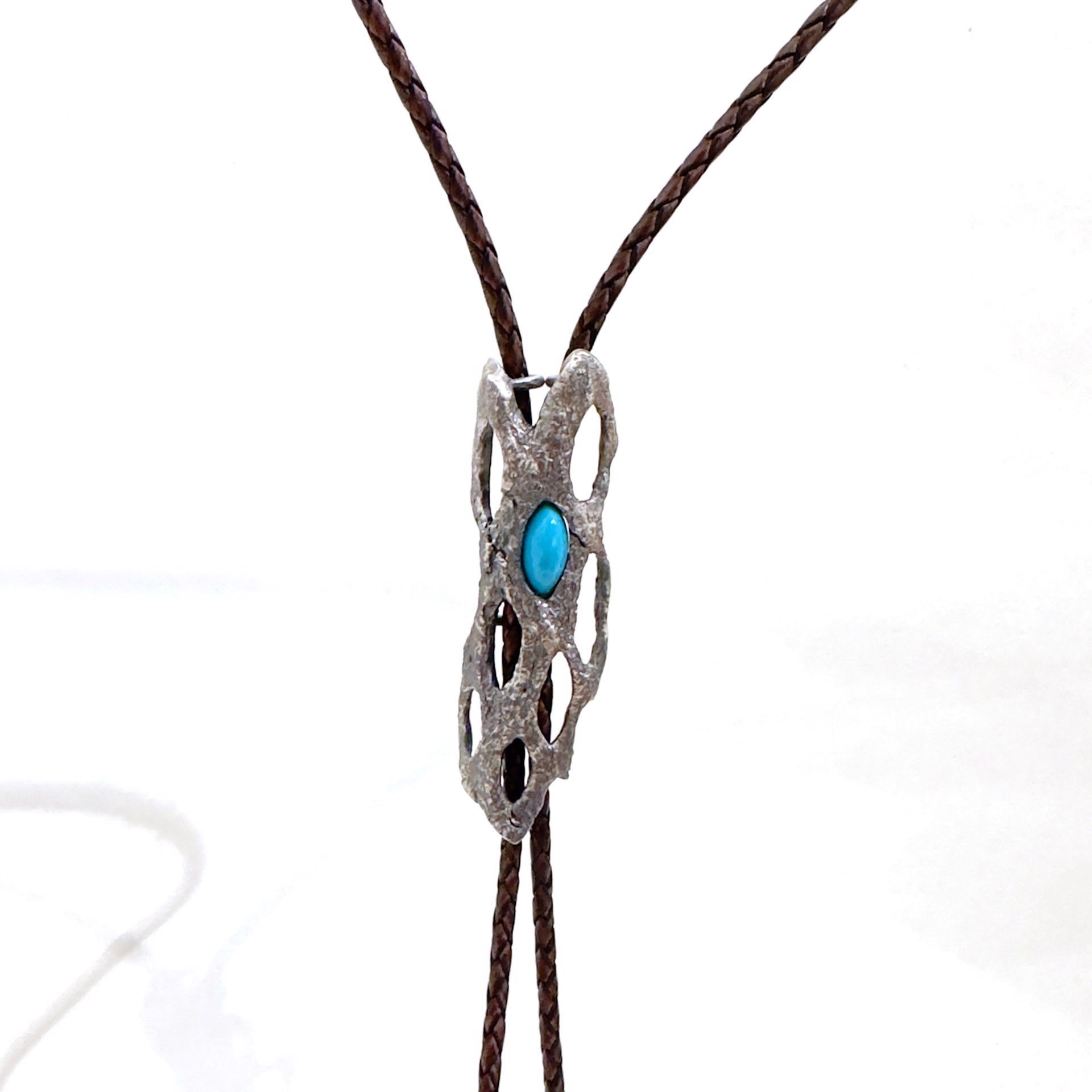 Cholla Bolo in Silver With Turquoise by Clementine & Co. Jewelry
