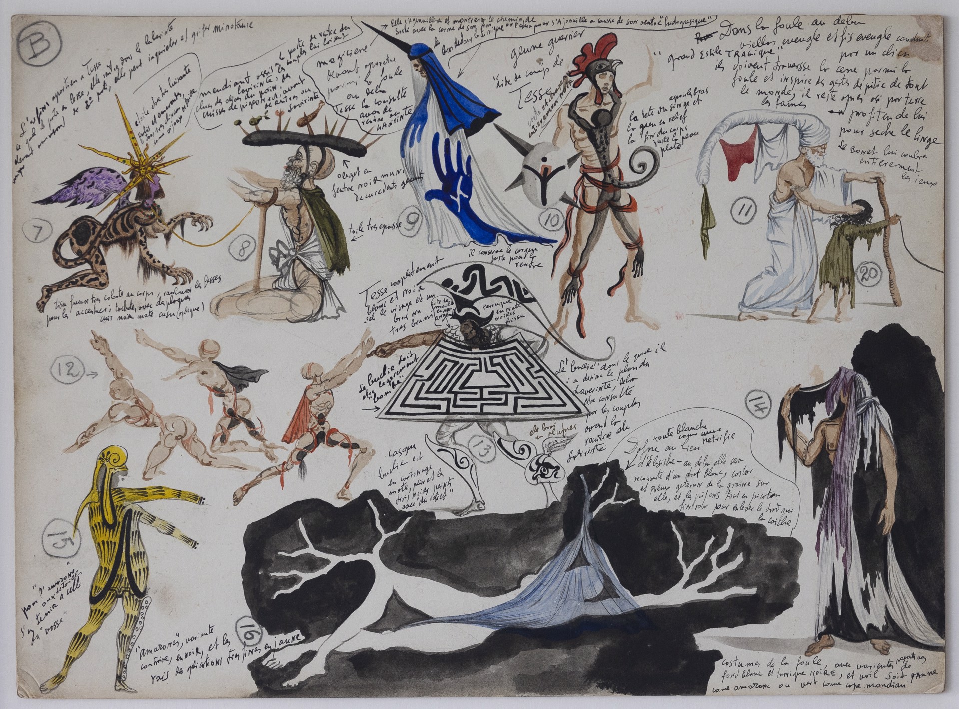 Costumes et scénographie (B) pour le ballet de Salvador Dalí Labyrinthe by Salvador Dalí