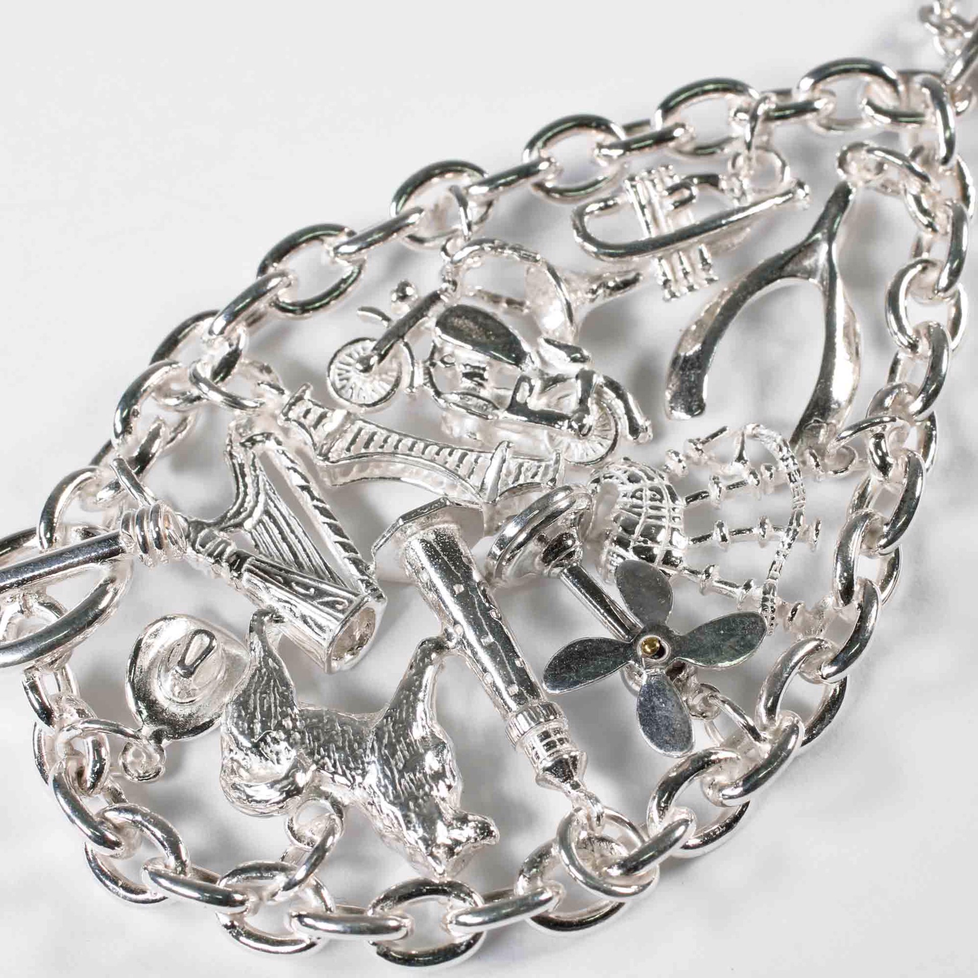Big Fan Charm Bracelet Necklace by Amelia Toelke