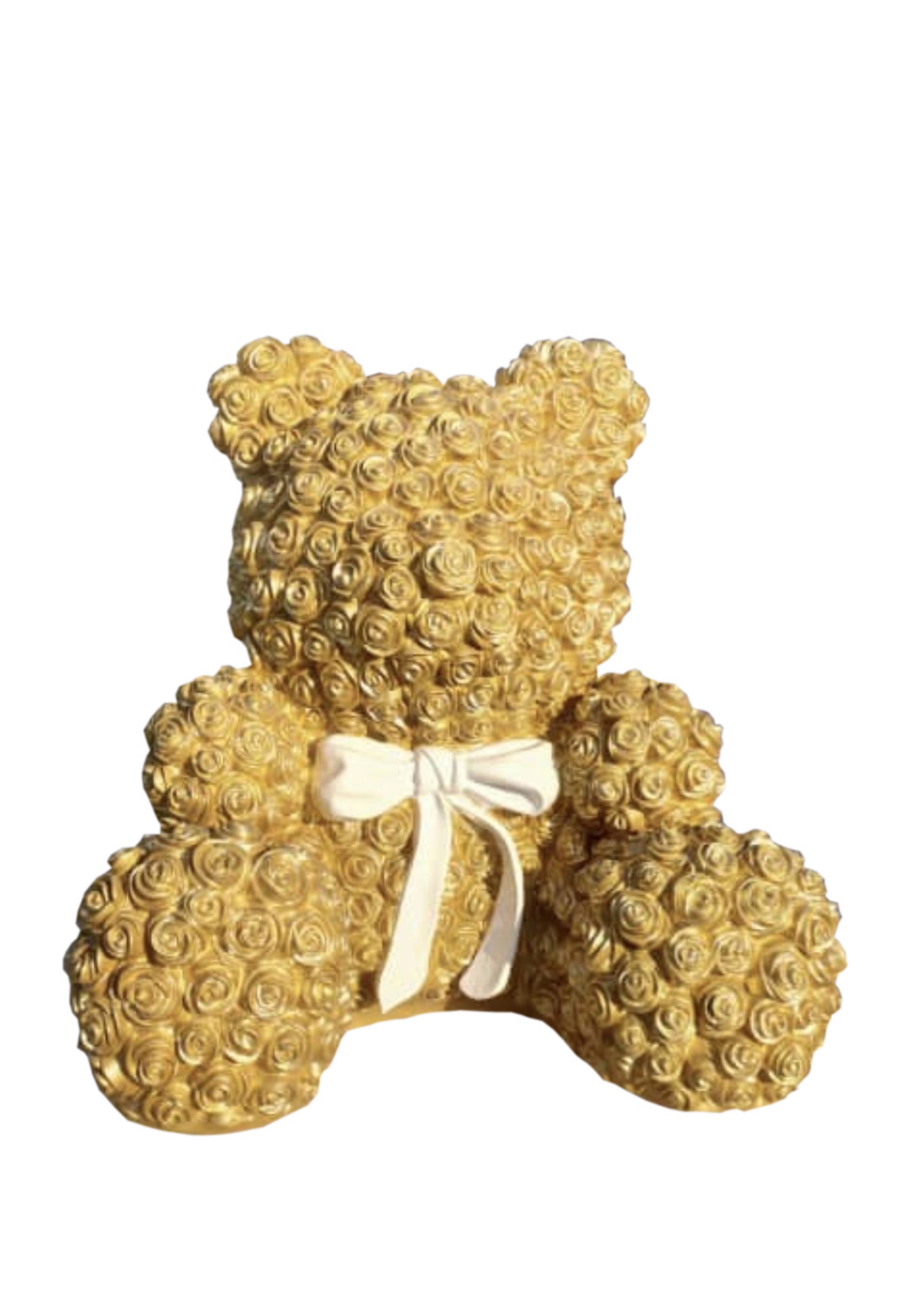 Small Gold Flower Bear by Flower Bears Sculptures by Elena Bulatova