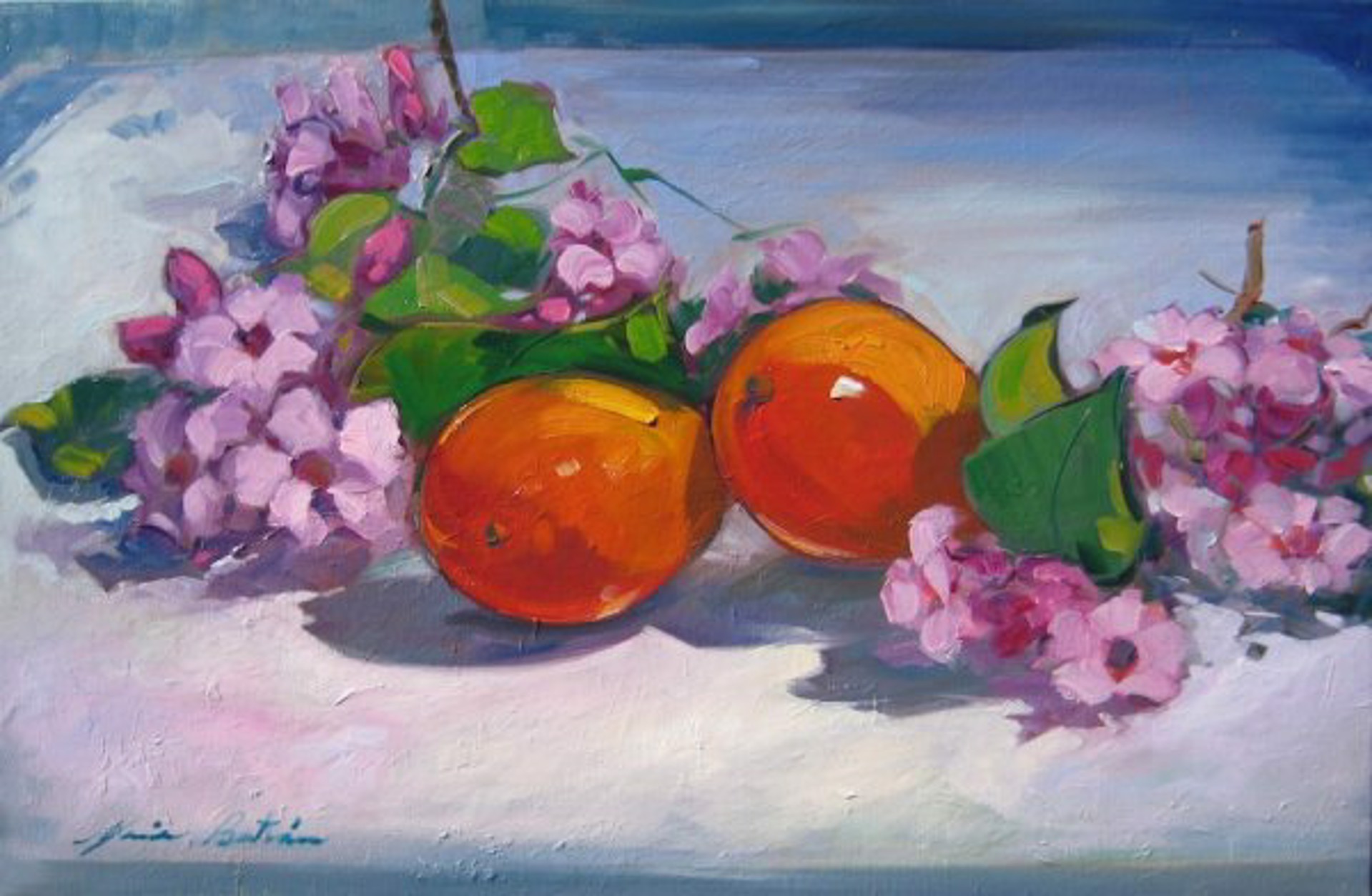 Bertran: Tropical Flowers With Mangoes by Maria Bertrán
