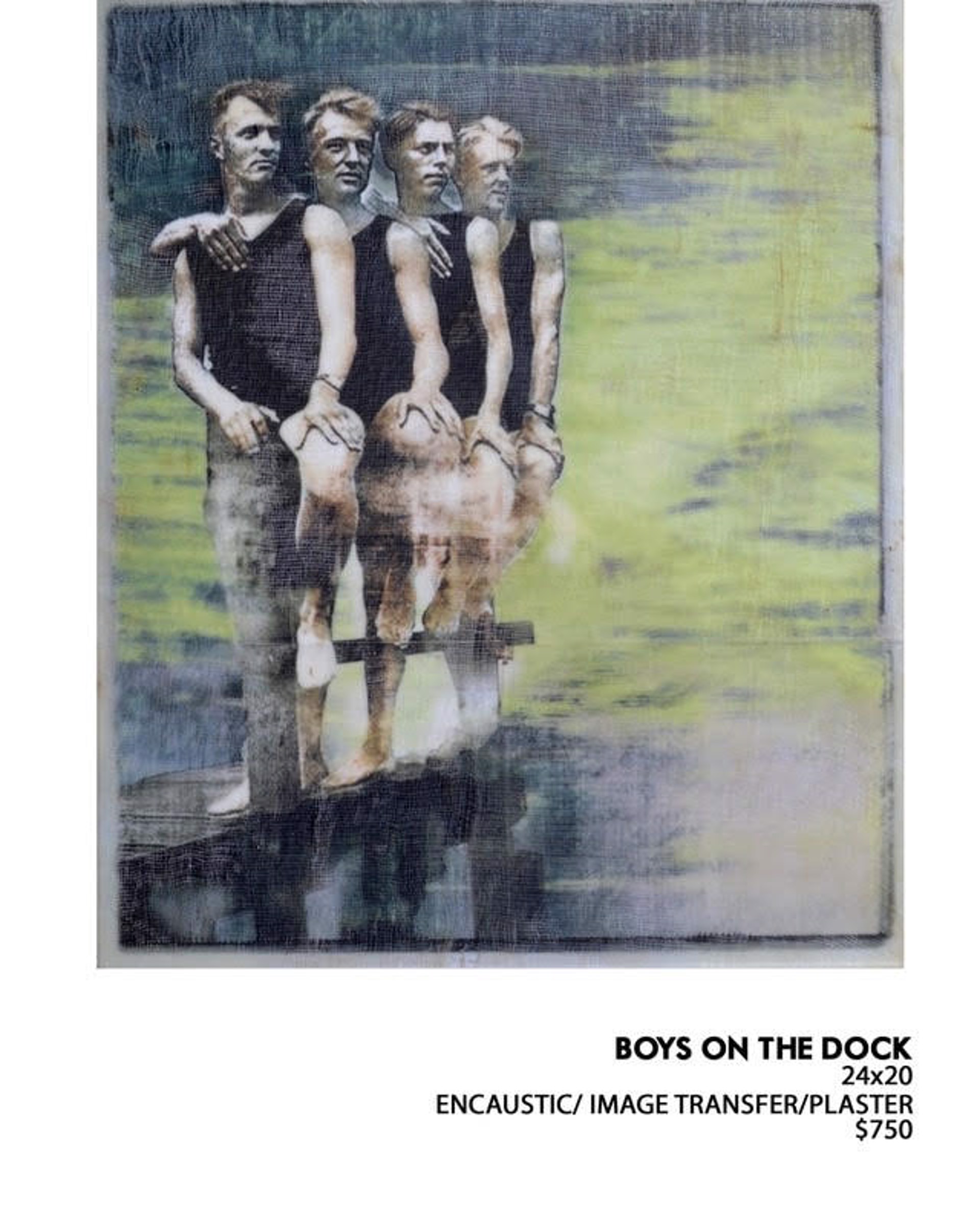 Boys On The Dock I by Ruth Crowe