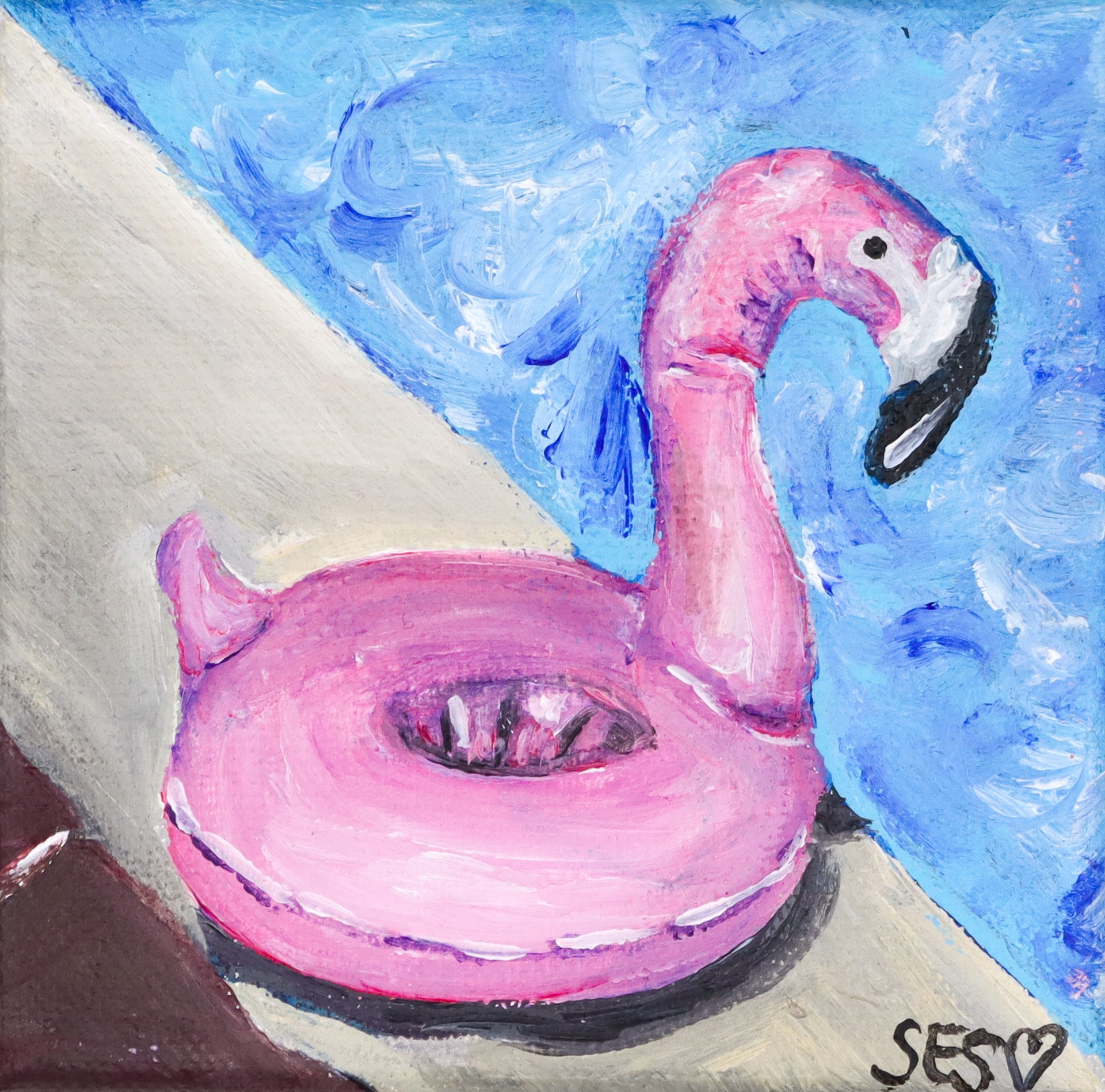 Flamingo Tubing by Sarah Swan