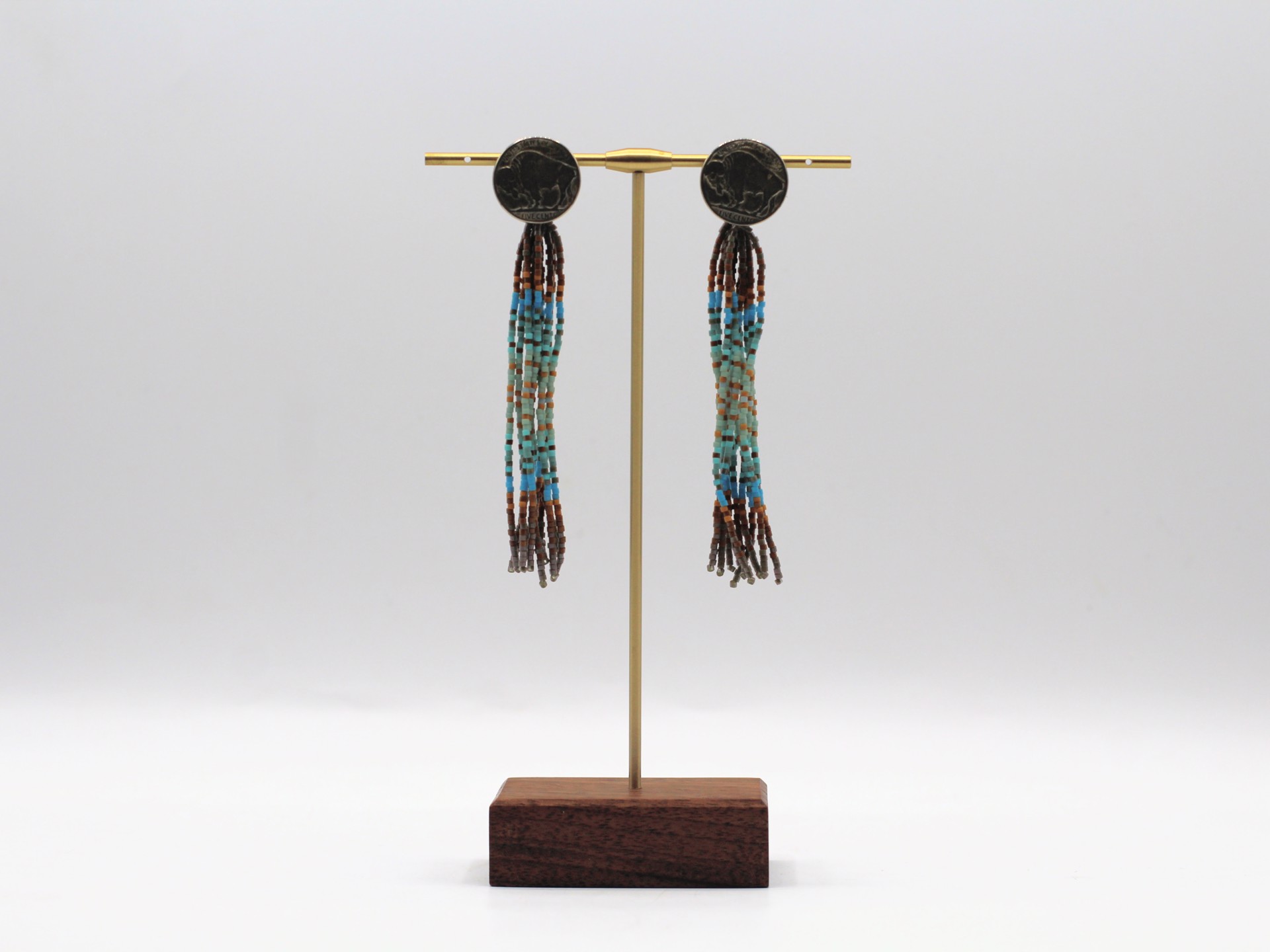 Big Sky Pixie Cut Buffalo Nickel Earrings by Jessica Brewer