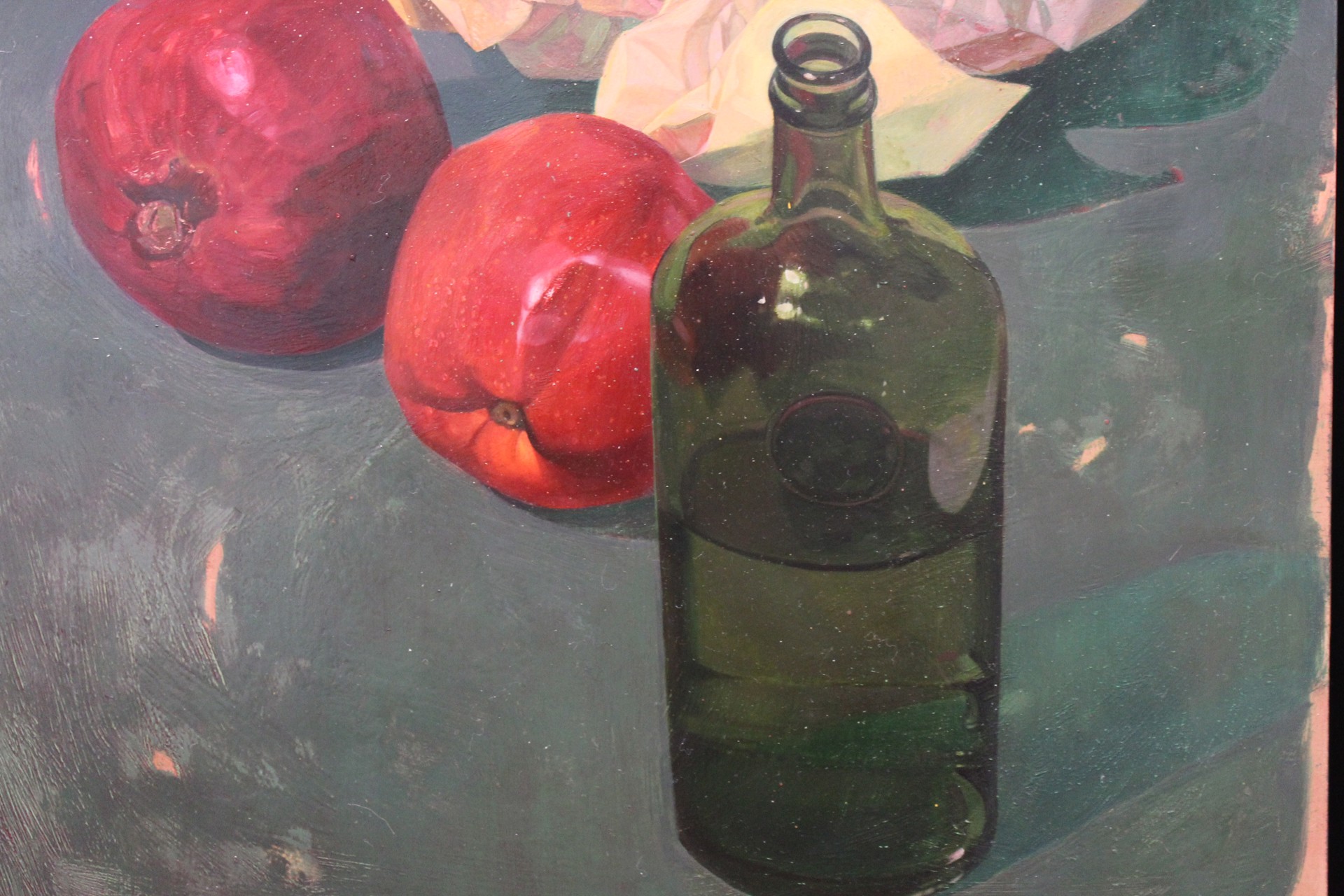 Pomegranate with Newsprint by Benjamin J. Shamback