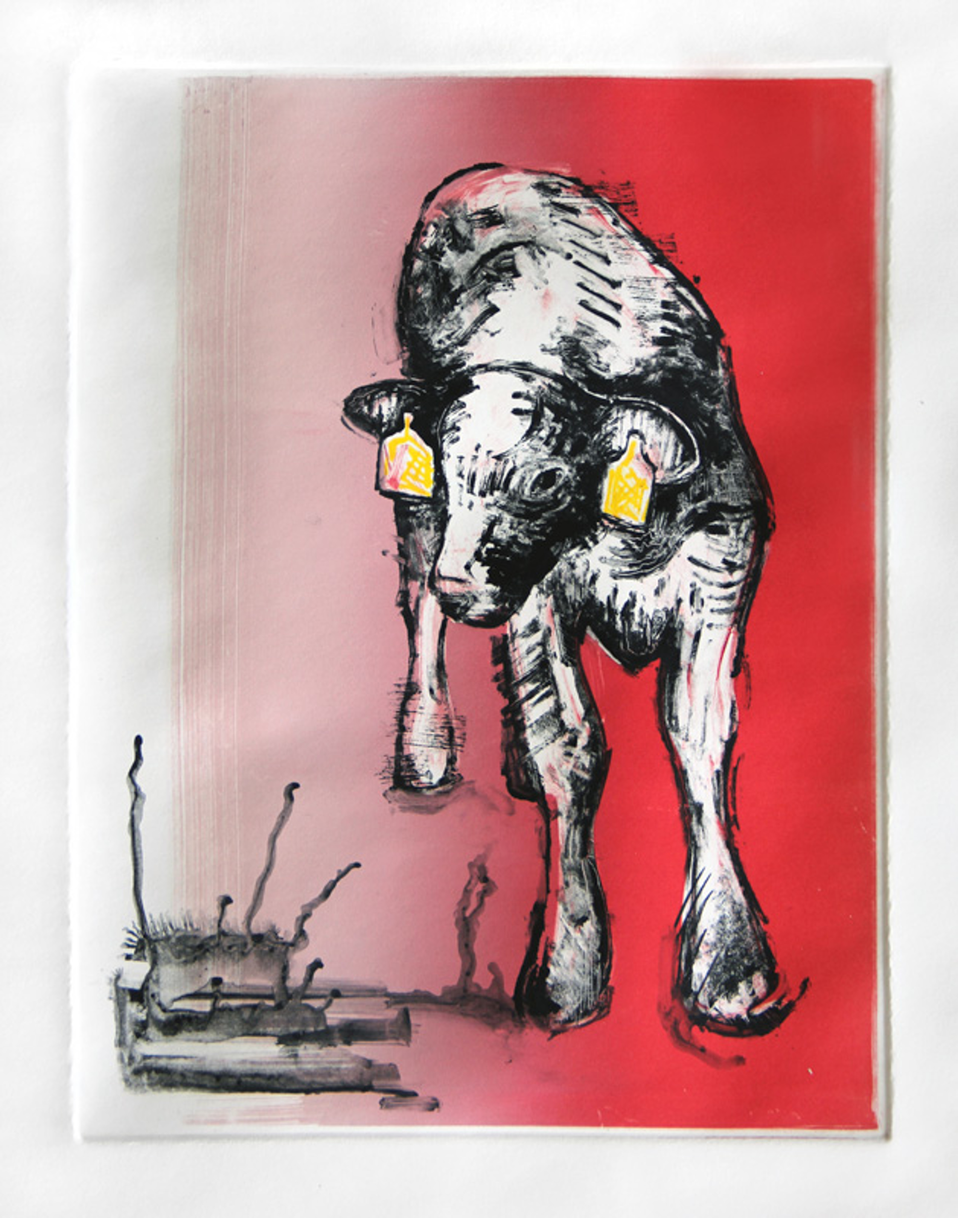 No. 4 Cow with Yellow Tags by Emily Stokes