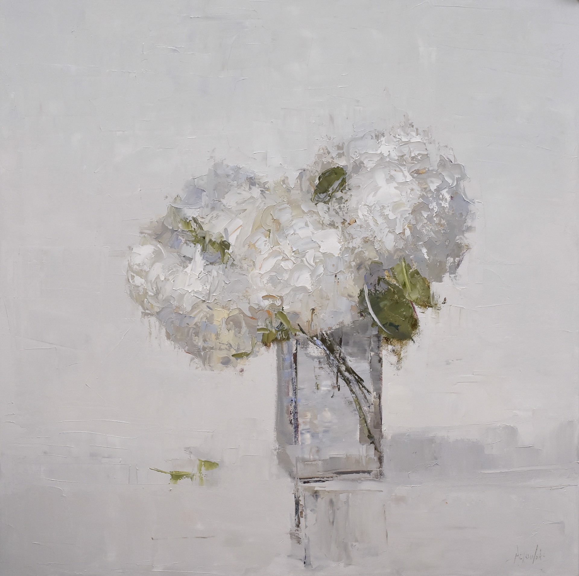 Hydrangeas in White Room by Barbara Flowers
