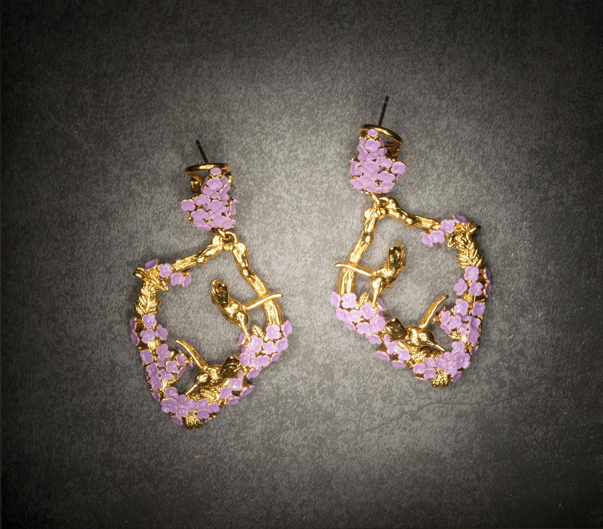 Harmony Earrings - Gold and Lavender by Angela Mia