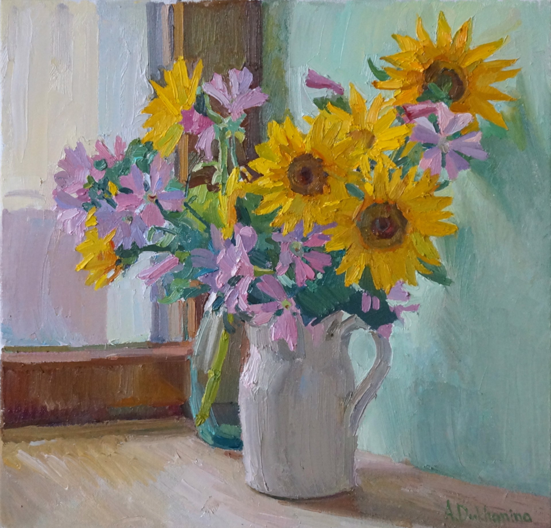 "Sunflowers" original oil painting by Anastasia Dukhanina