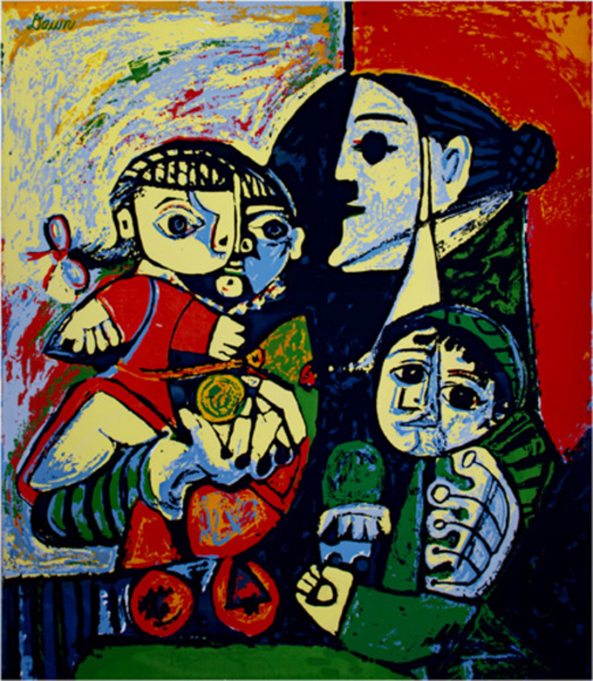 Francoise, Claude & Paloma by Pablo Picasso (after)