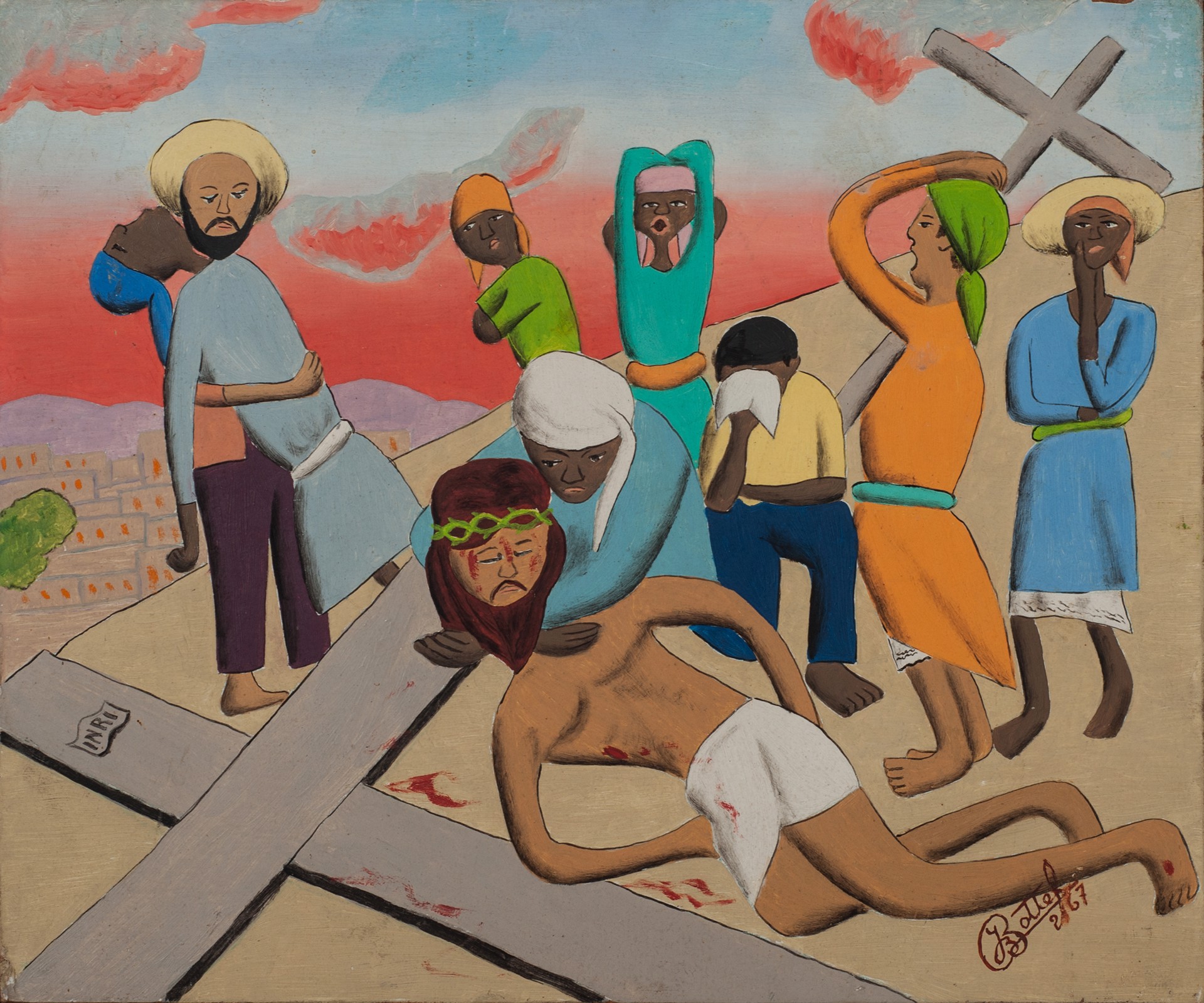 Crying for Jesus #15-3-96GSN by Jean-Baptiste Bottex (Haitian, 1918-1979)