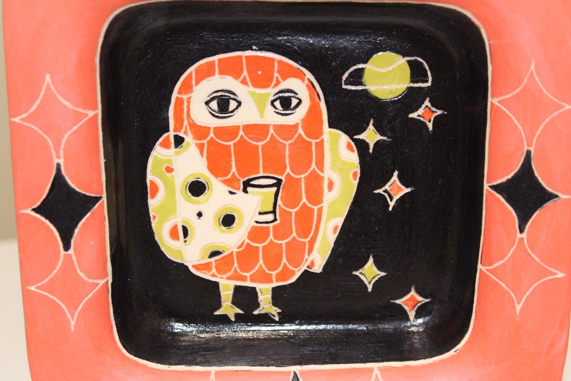 Small Owl Plate - Night Owl 6 by Tammy Smith