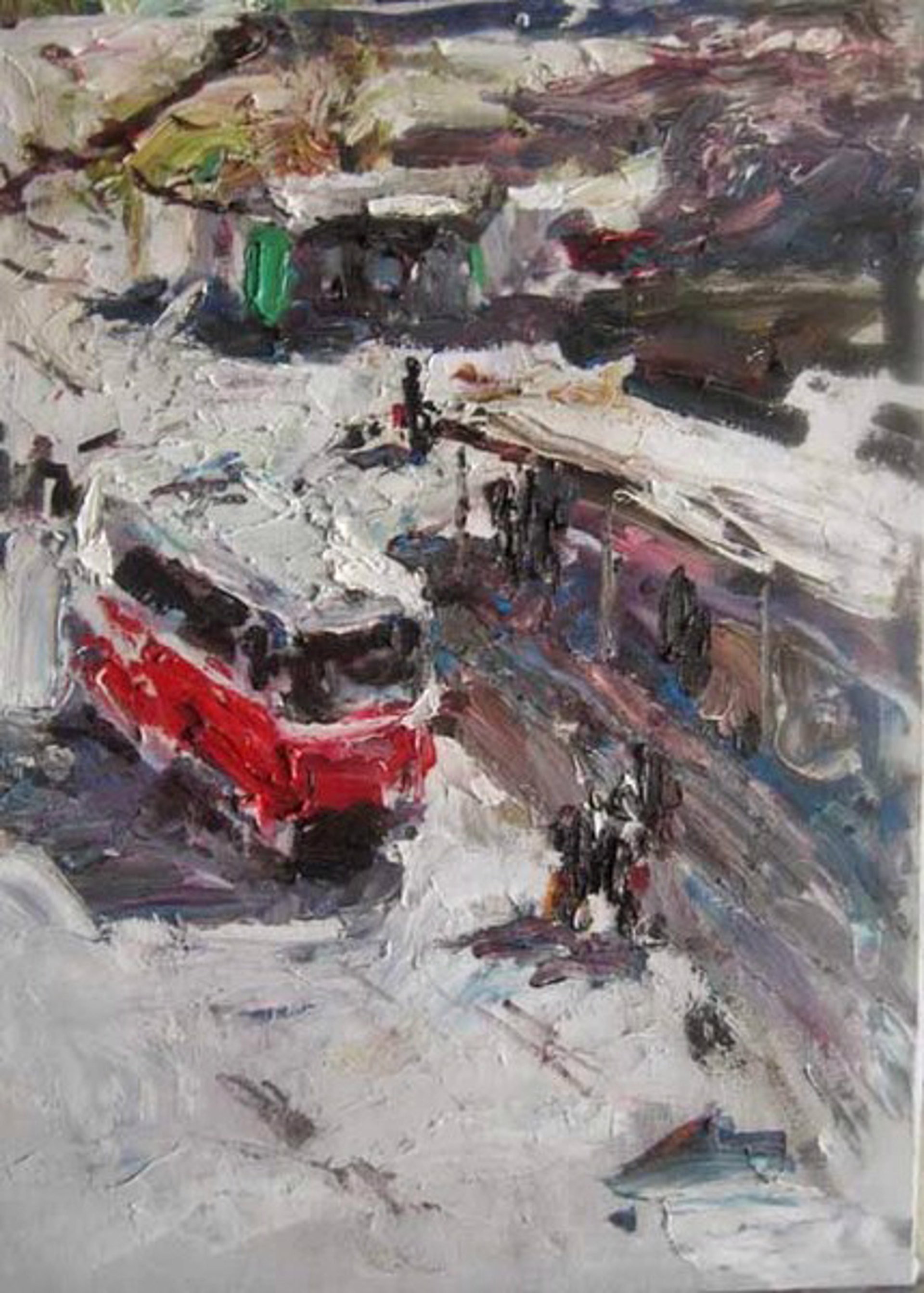 Tram Stop by Sergei Skripitsyn