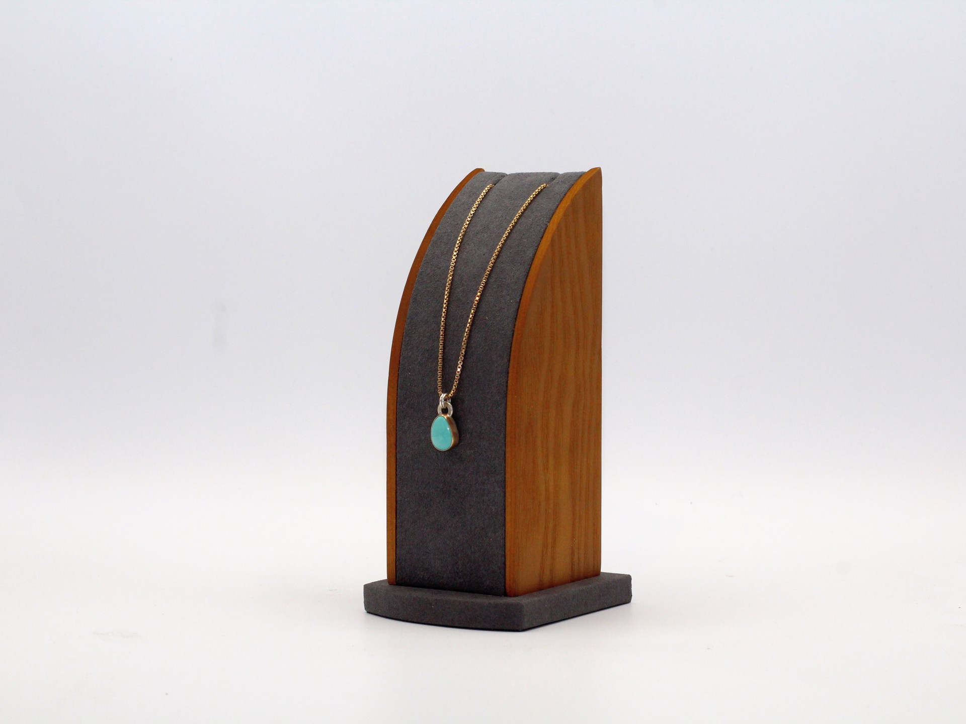 Red Mountain Turquoise Drop Necklace (set in 14k gold w/ 16" 14k gold box chain) by Emily Dubrawski