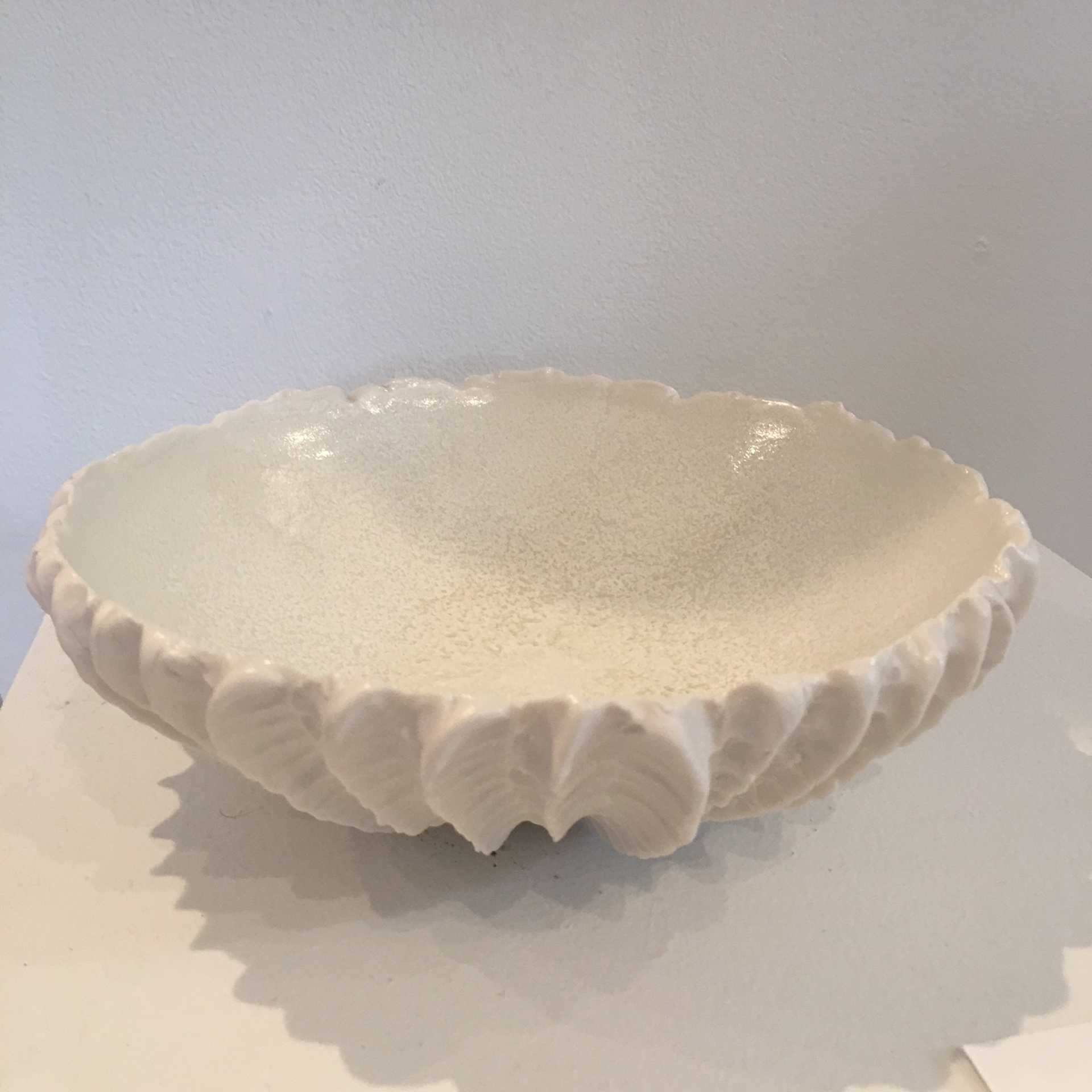 scallop Bowl with Snowflake Interiorl by Heather Knight