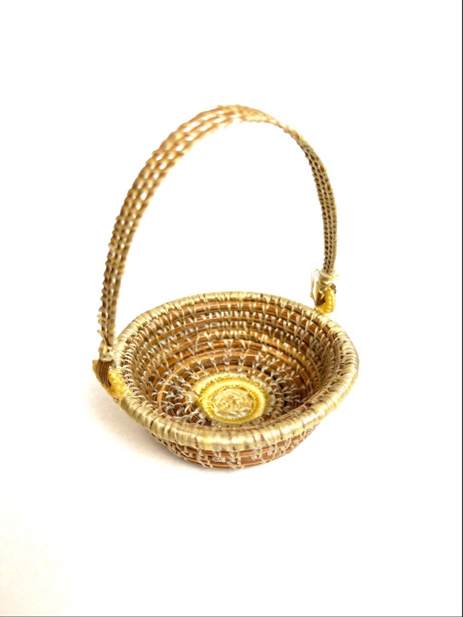 Basket with Web Design and Woven Handle by Jacqueline Green