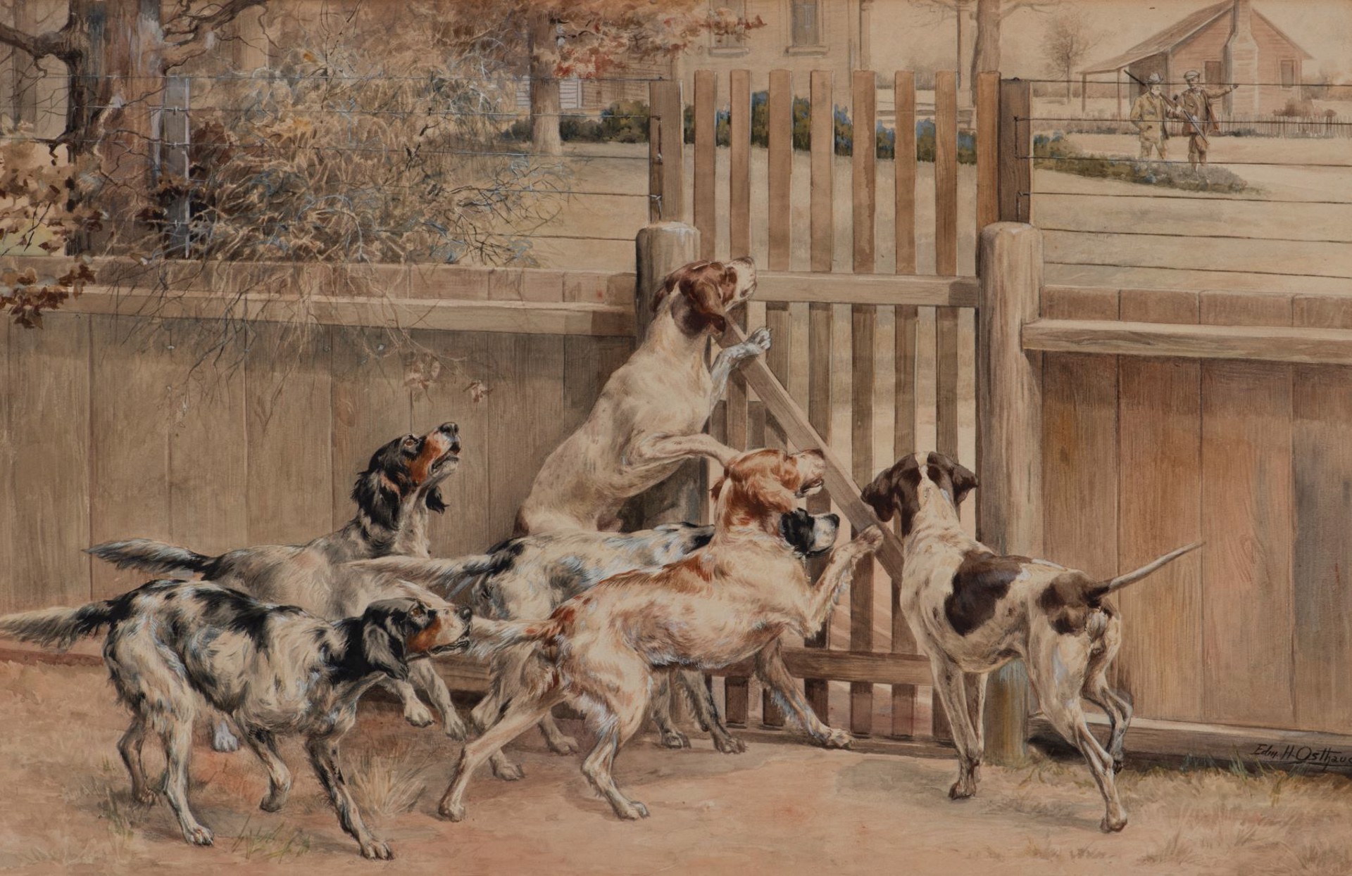 Setters at the Gate by Edmund Henry Osthaus