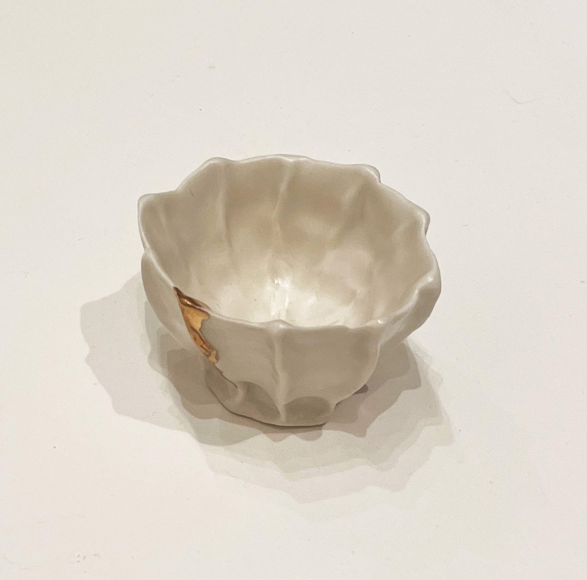 Small Red Pinch Pot with Lustre Glaze by Bean Finneran