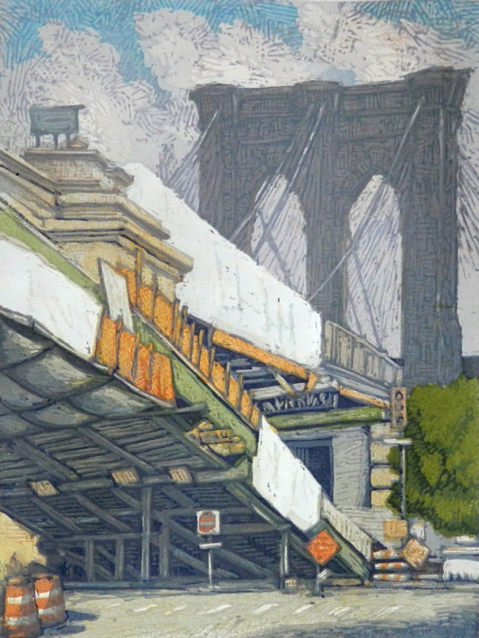 Brooklyn Bridge a la Cristo by Leon Loughridge