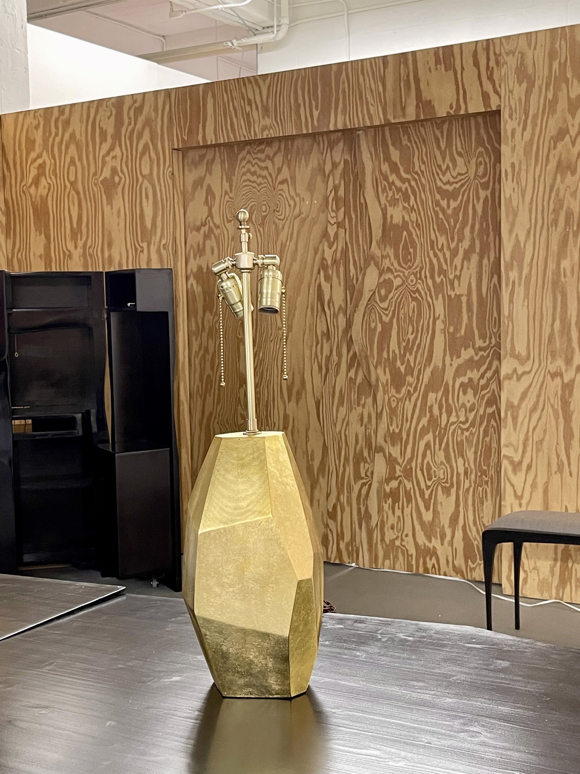 Large gilded table lamp "Nazca" by Jacques Jarrige