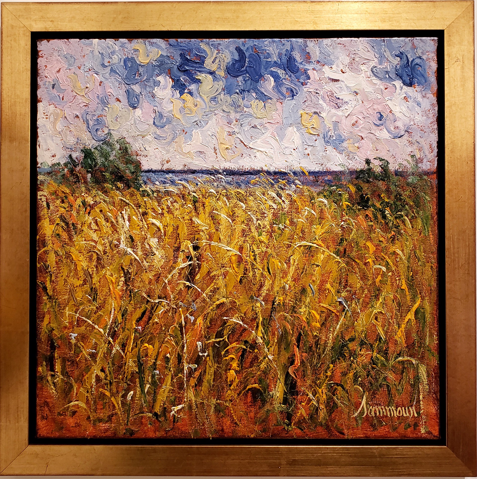 Wheat Field, Window on the Mediterranean Sea by Samir Sammoun
