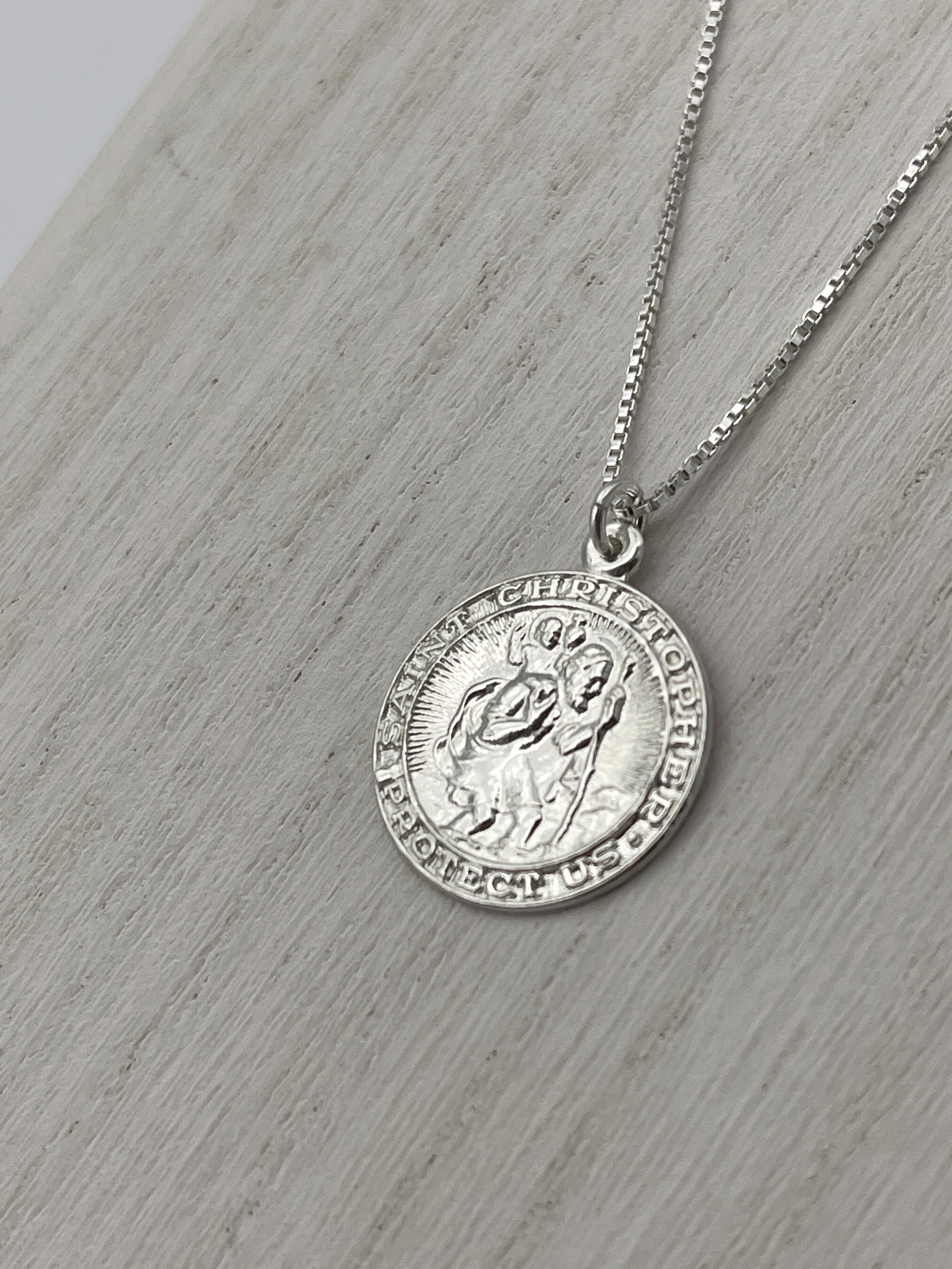 St. Christopher Traveler's Protection Silver Coin Necklace by Yulee Harris
