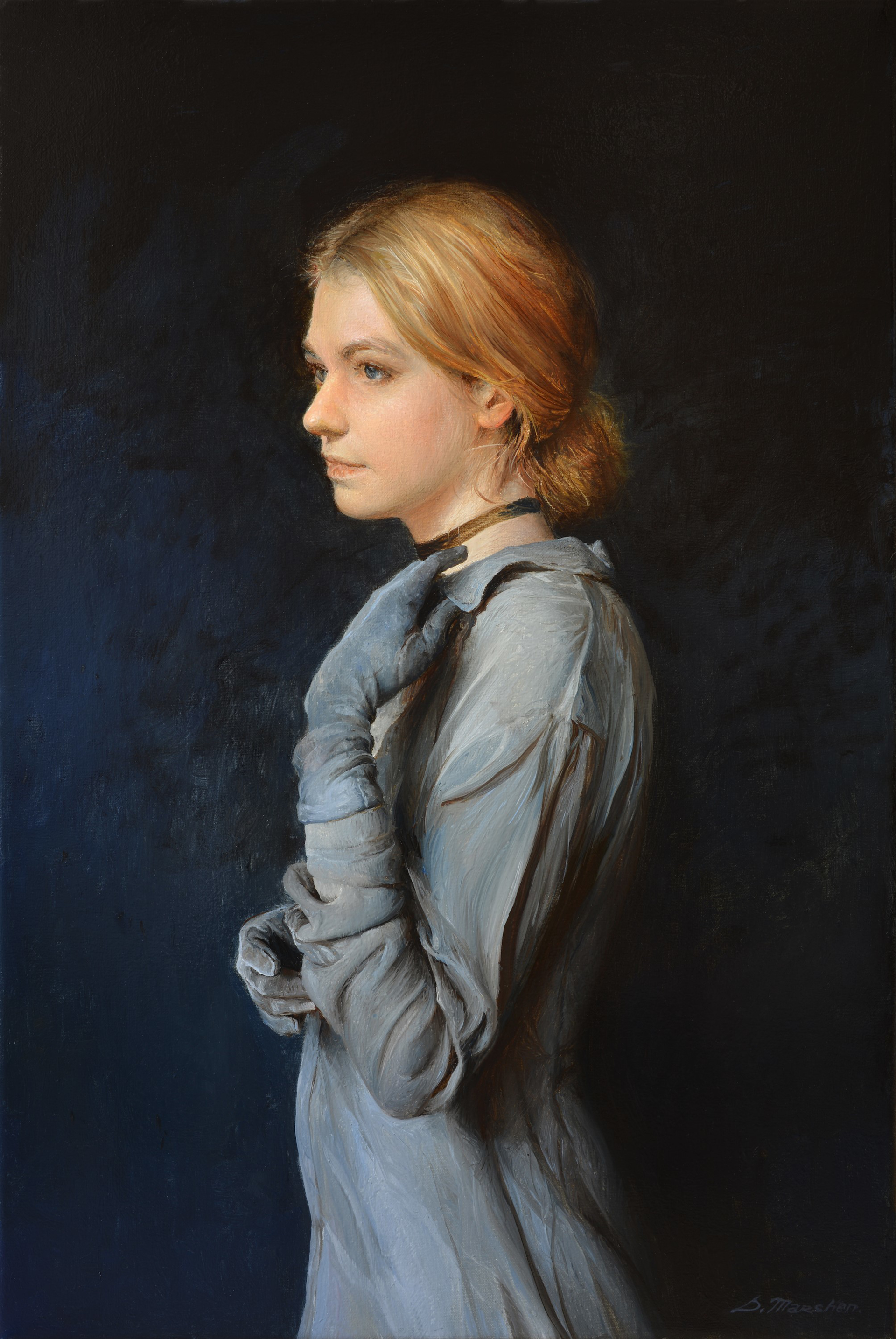 Girl in Gloves by Sergei Marshennikov