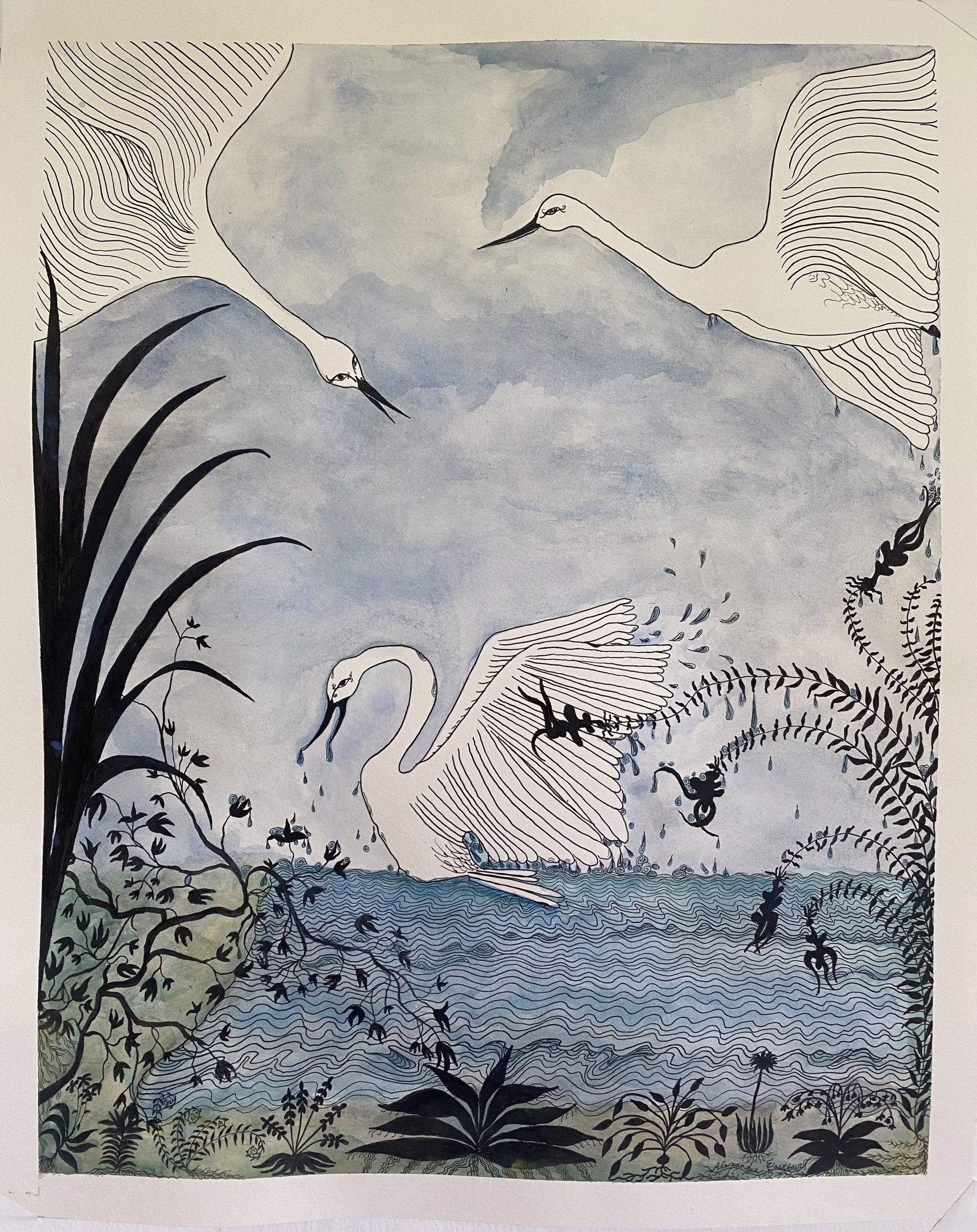 Swans II by Alexandra Eastburn