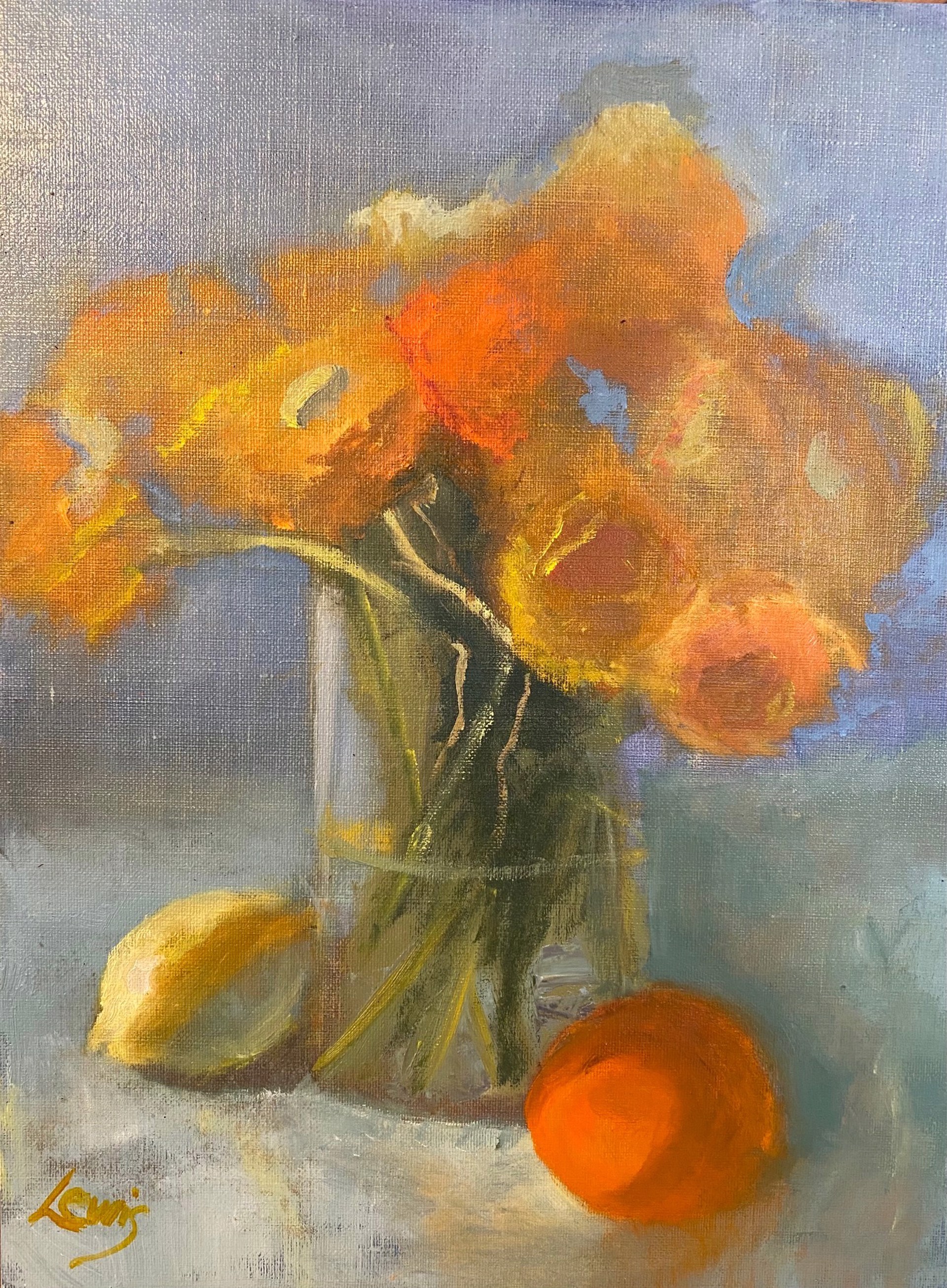 Still Life with Ranunculus by Linda Lewis