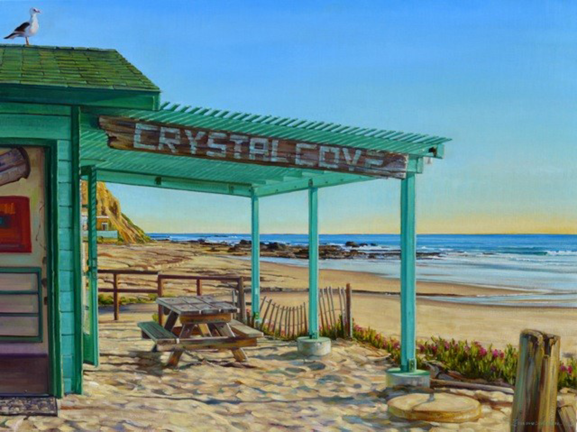 Cove Cottage View (Crystal Cove Beach) by Caroline Zimmermann