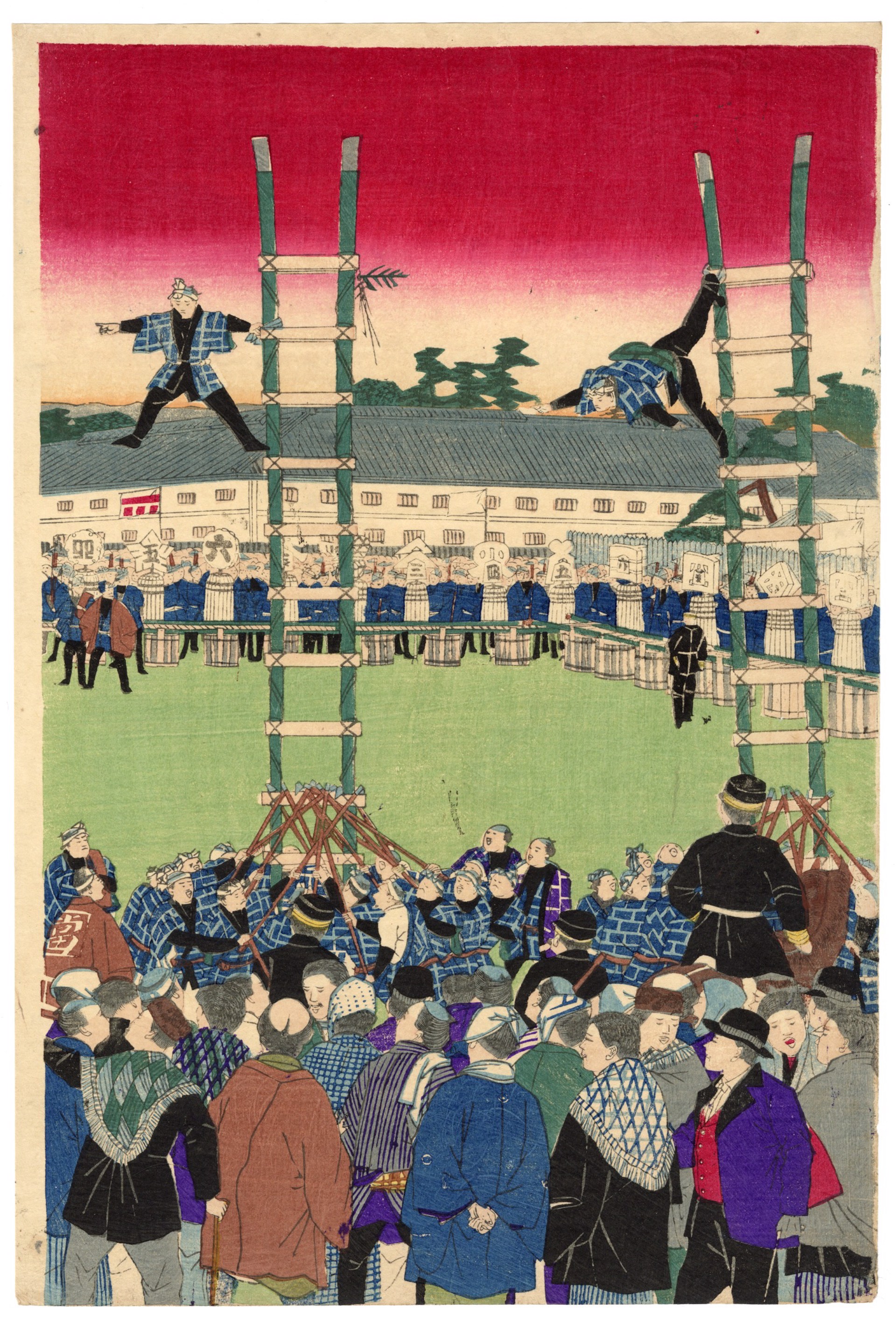 New Year Firefighter's Event in Tokyo by Hiroshige III