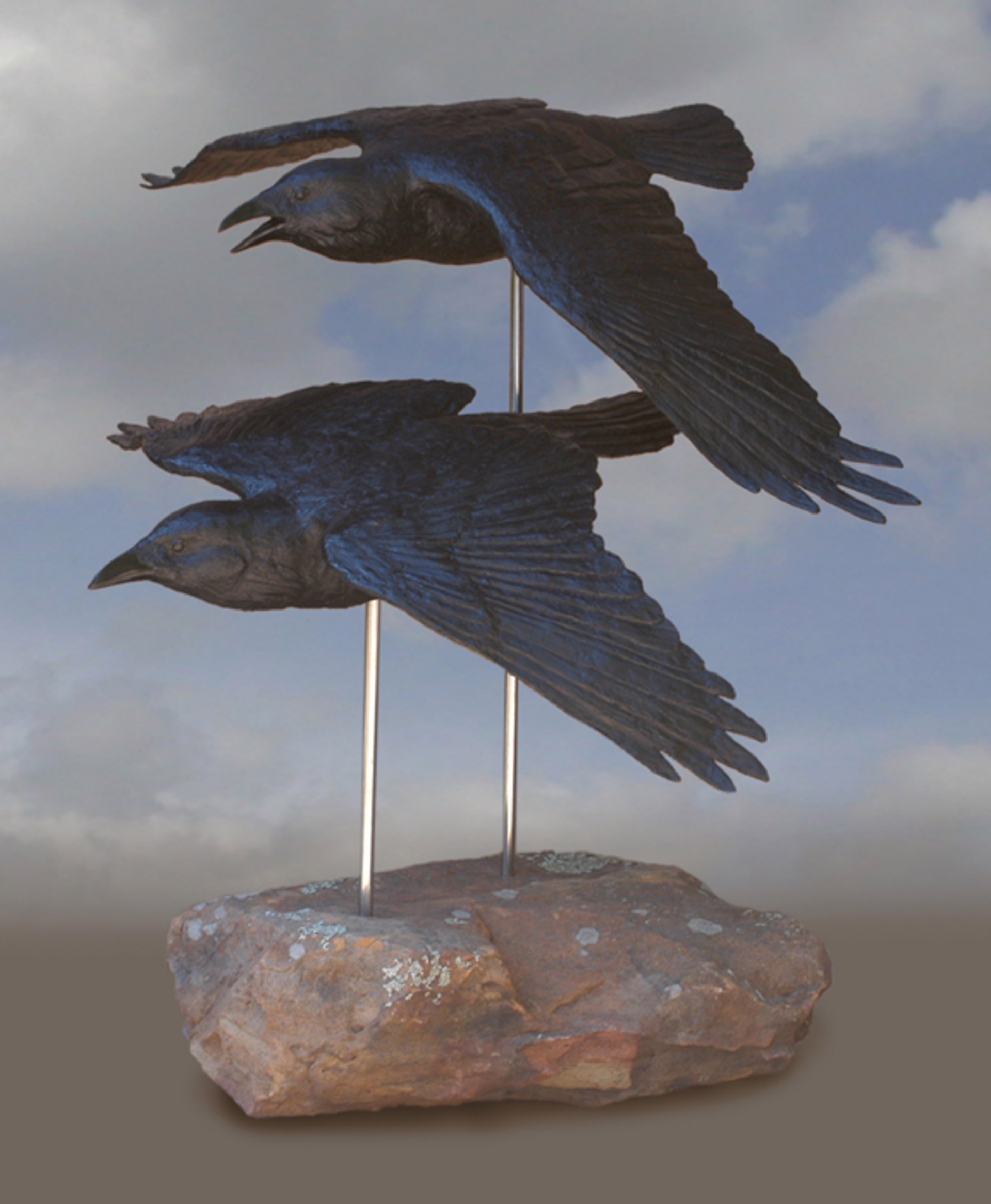 Courtship Ravens by Jim Eppler