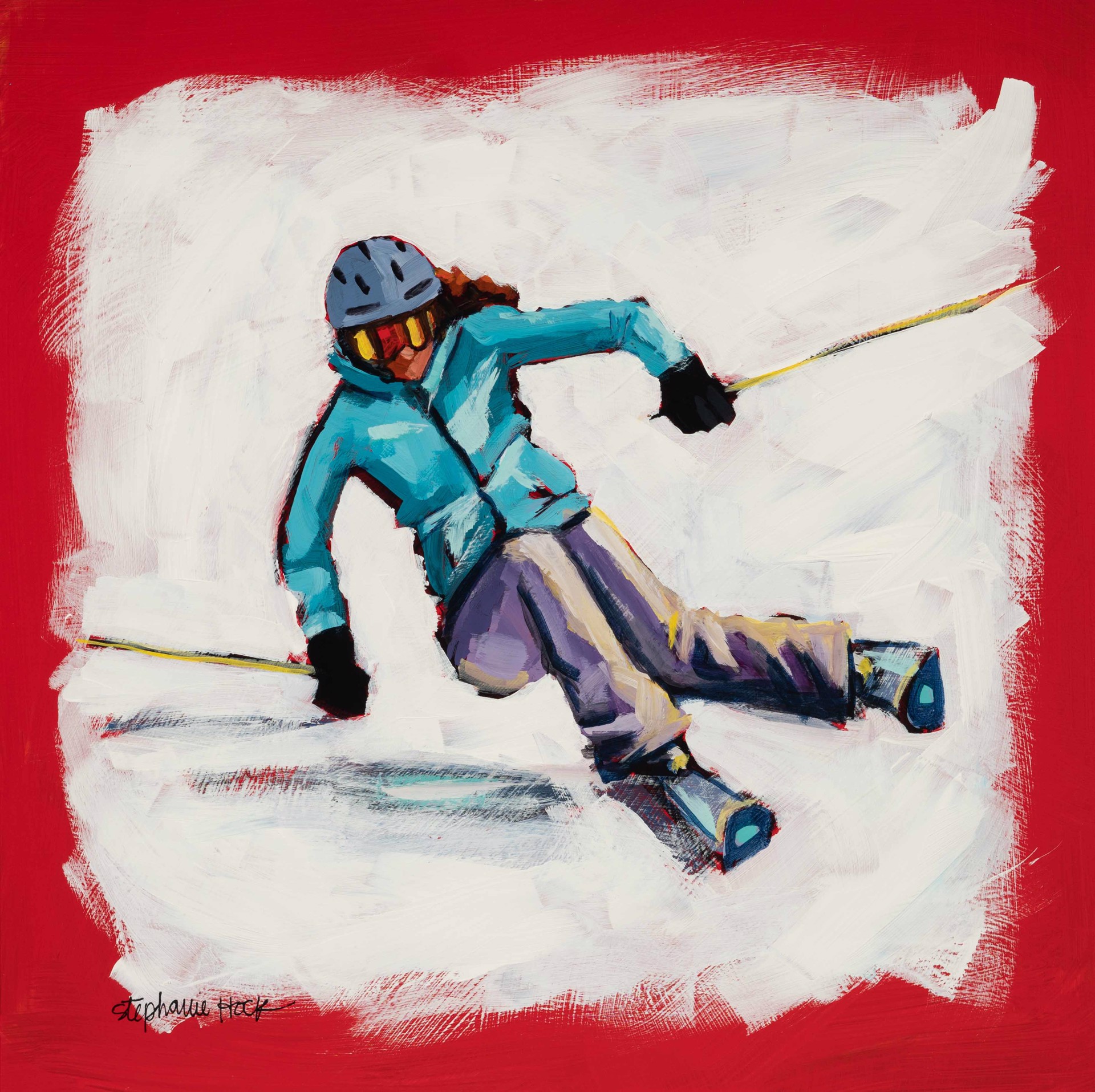 Red Skier by Stephanie Hock