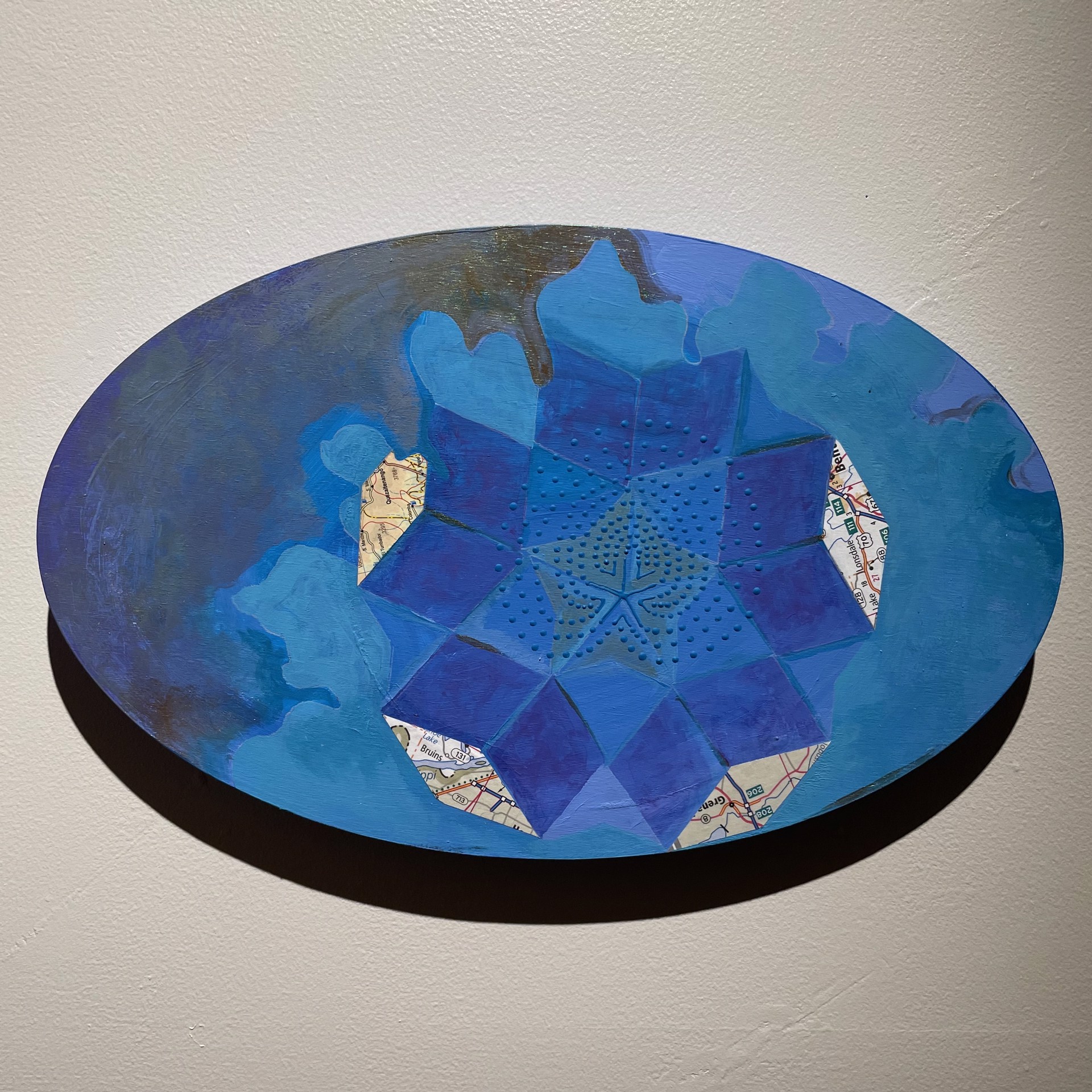 The Mystery of Place (small blue geometry oval) by Jacqueline May