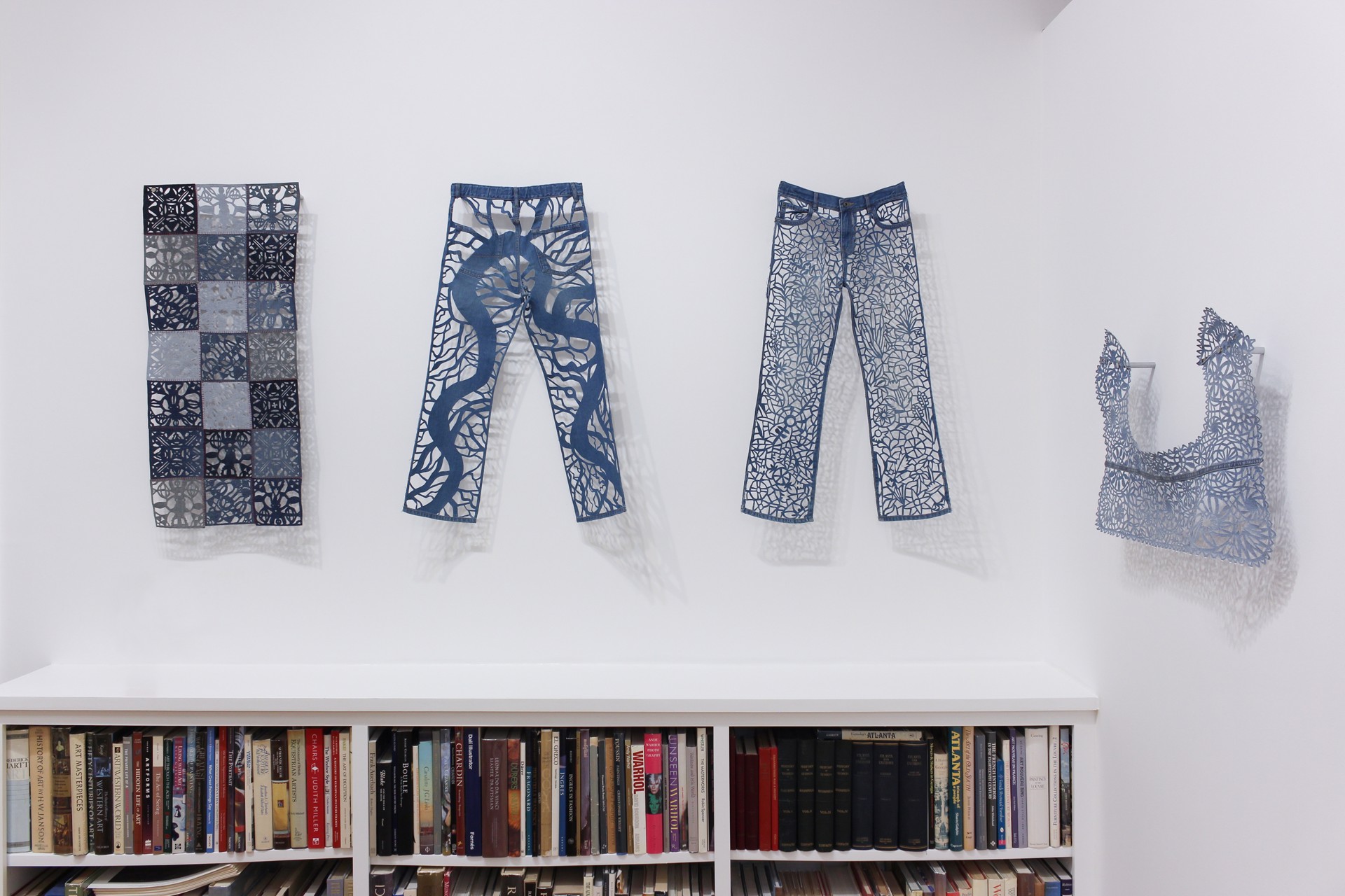 Meticulously Distressed Denim, Lace Patchwork by Libby Newell