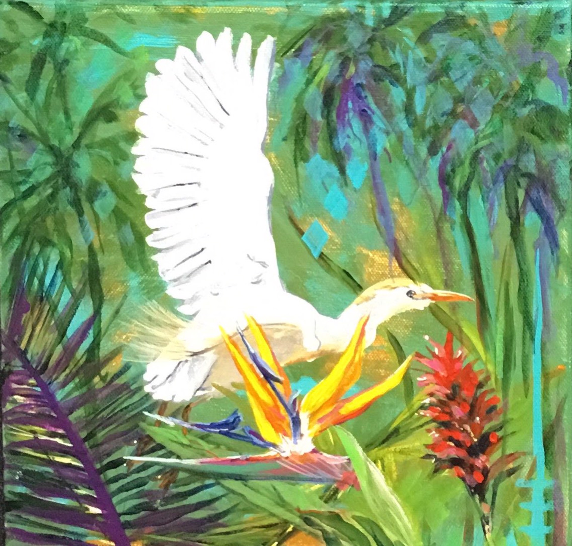 Fore! The Egret Original by Jeff Albrecht