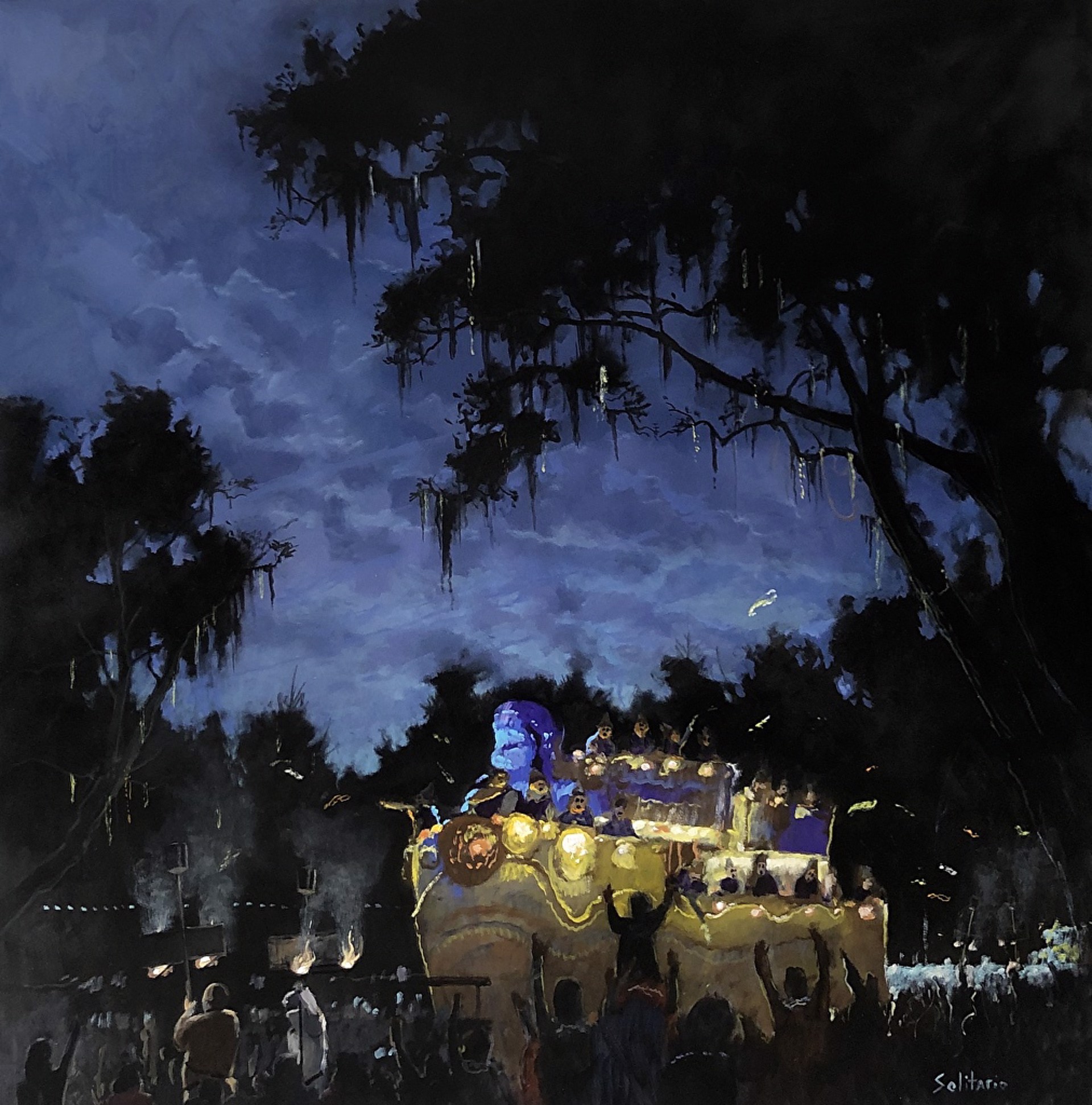 Mardi Gras Riders in Purple by Billy Solitario