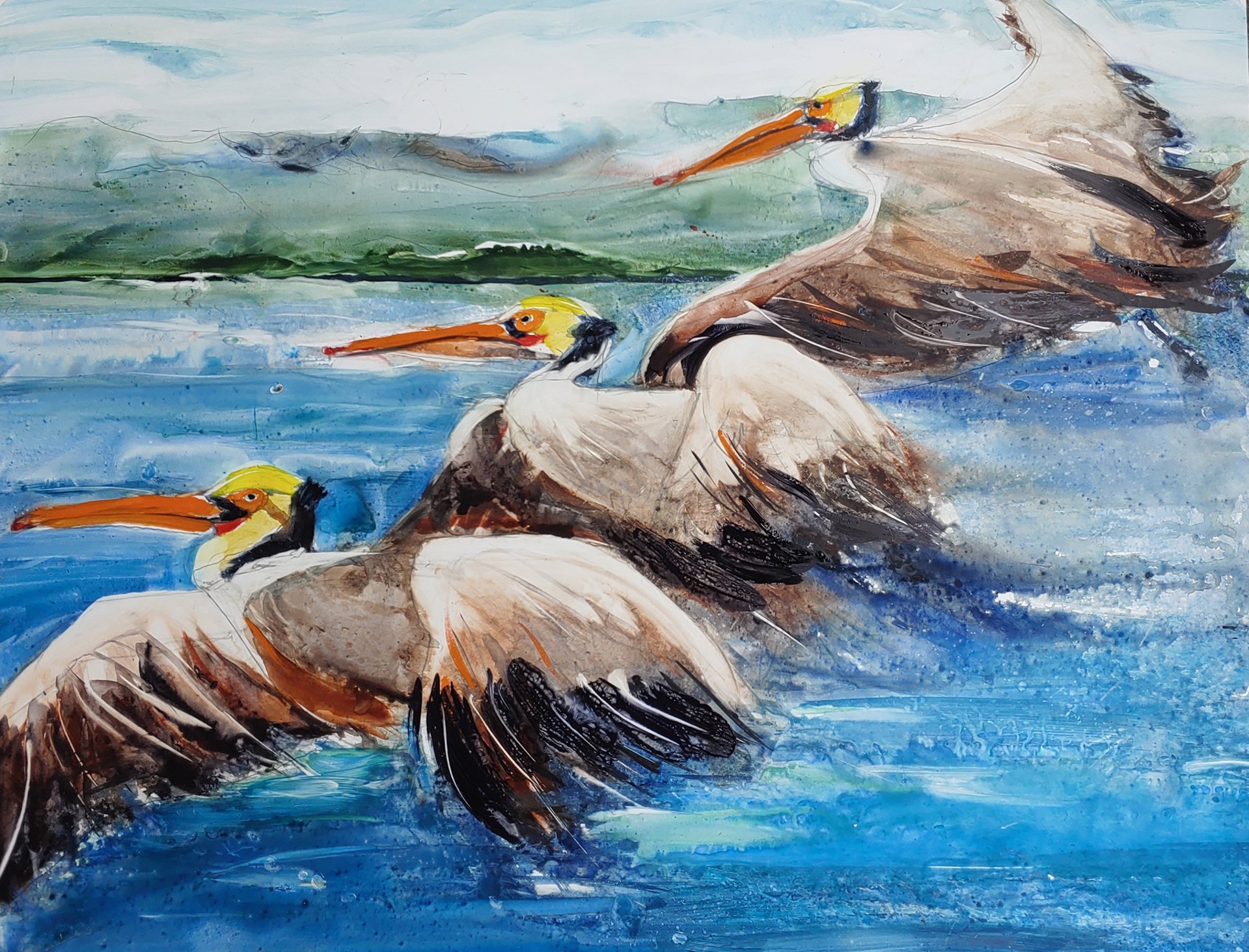Pelican Flock by Penny Treat