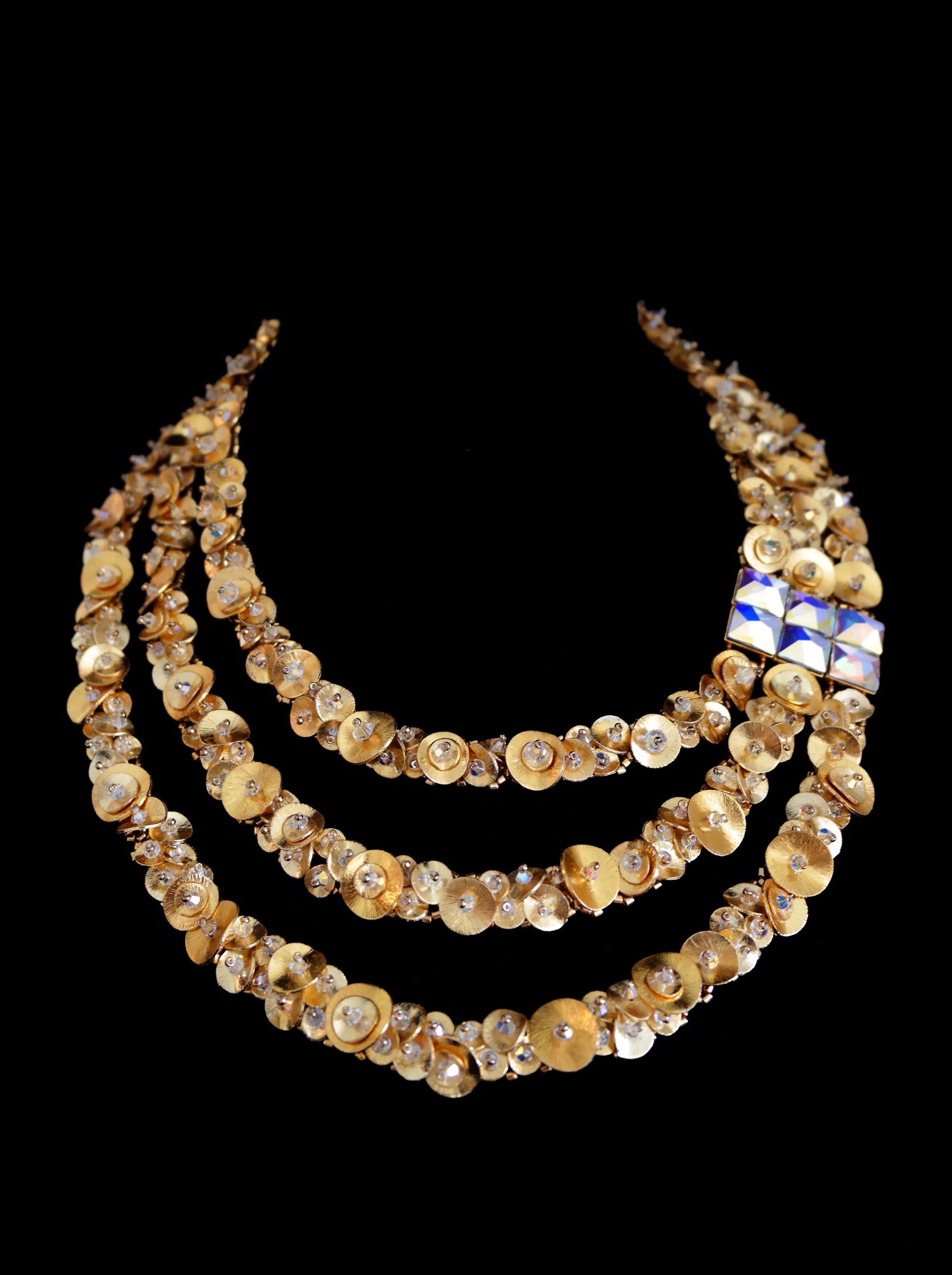 Fleur Necklace thin - gold & AB 16" by Mara Labell