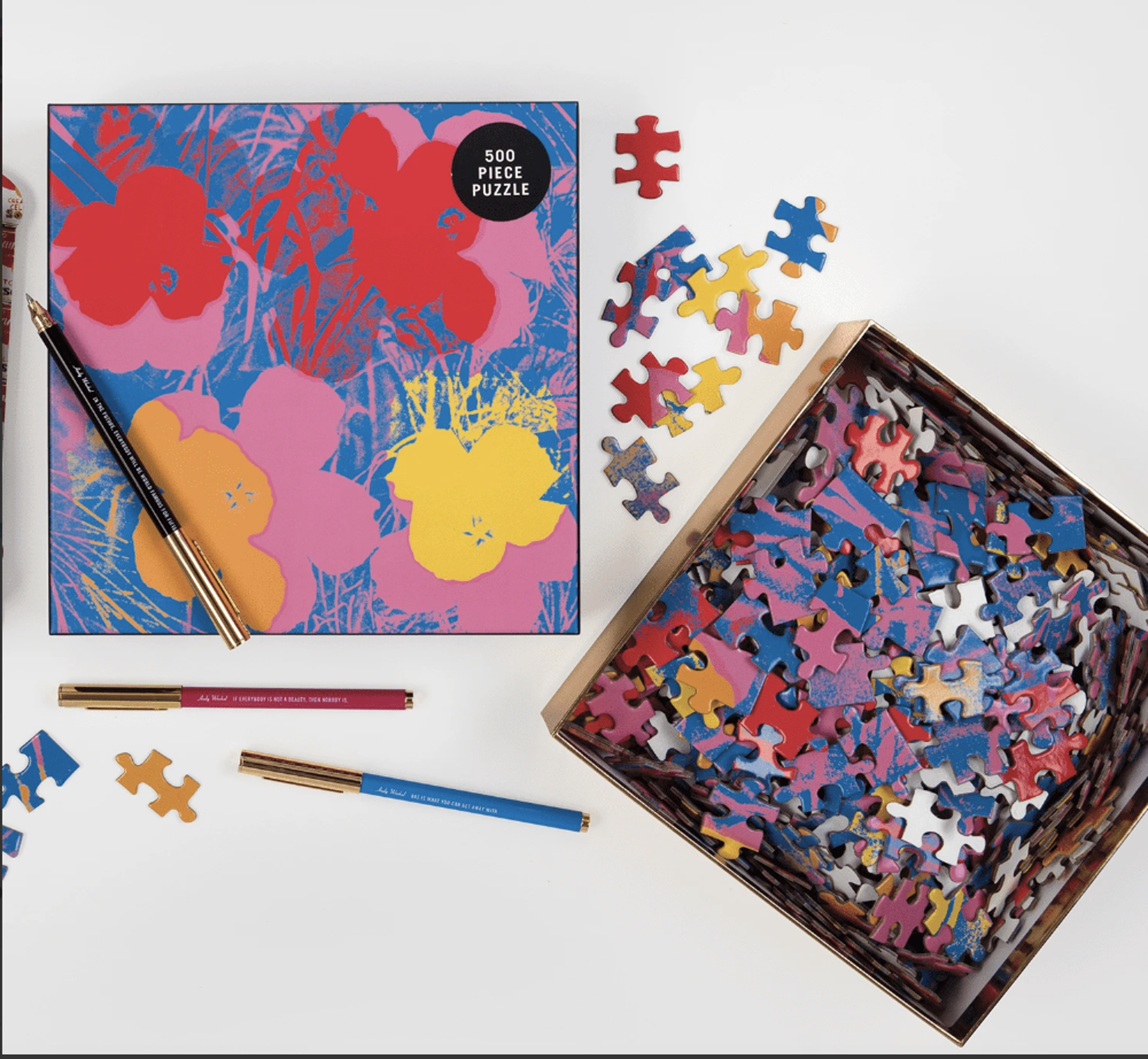Andy Warhol Flowers 500 Piece Puzzle by Andy Warhol